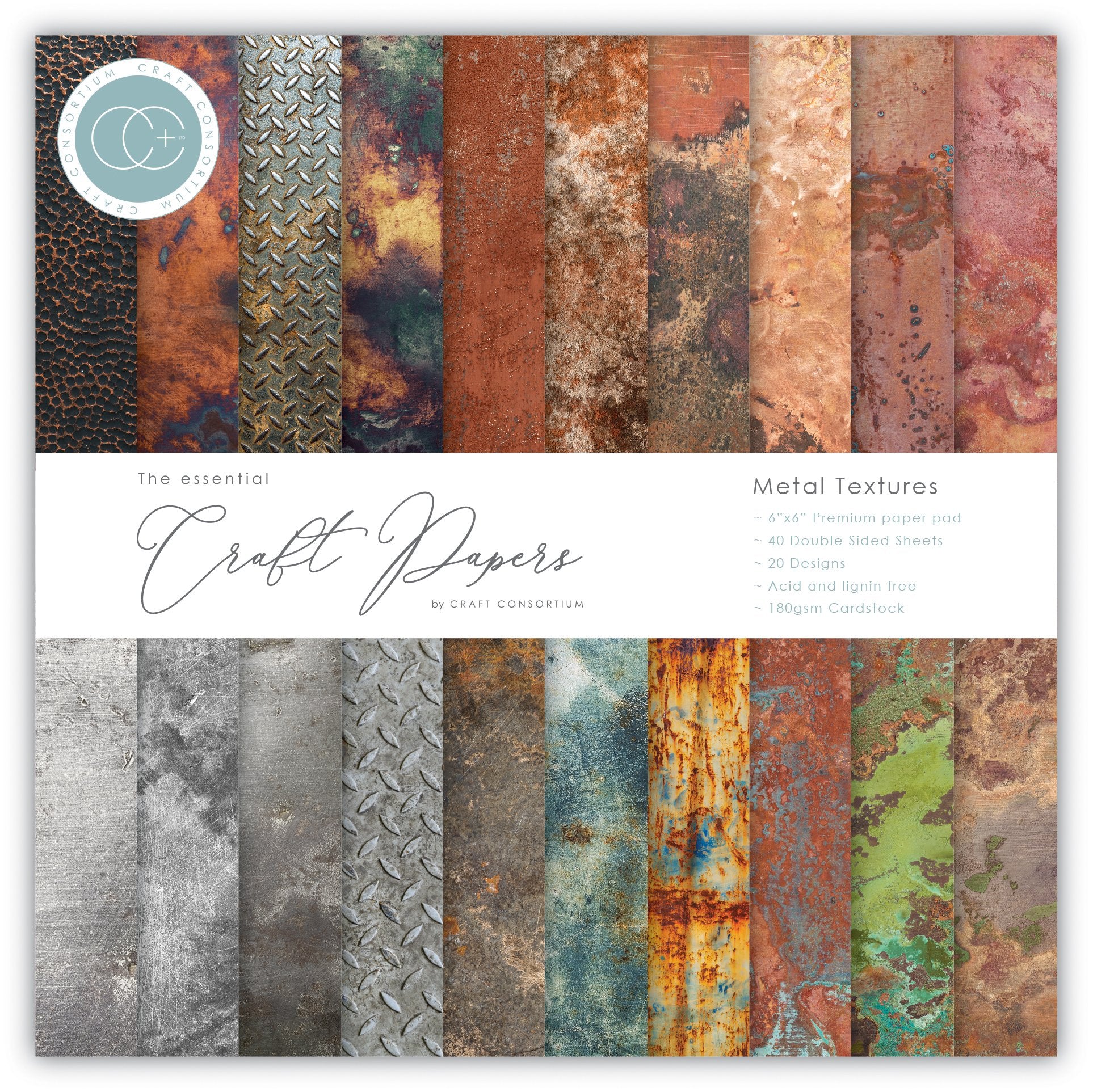 Metal Textures 6x6 Premium Paper Pad
