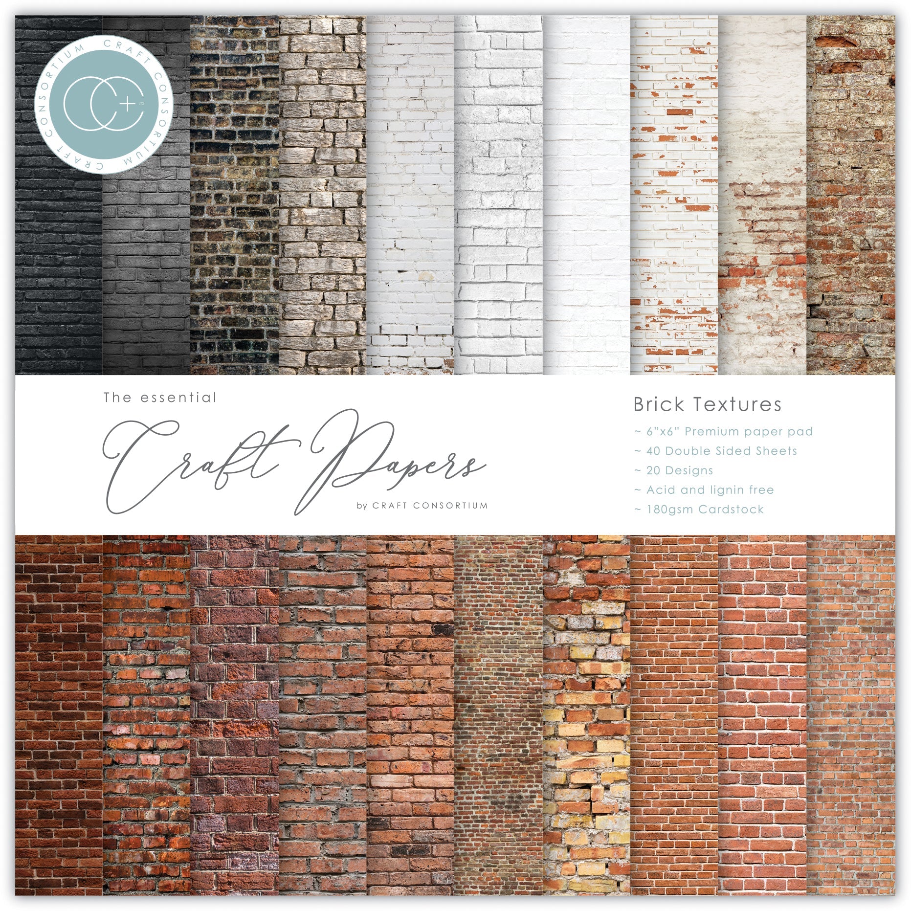 Brick Textures 6x6 Premium Paper Pad