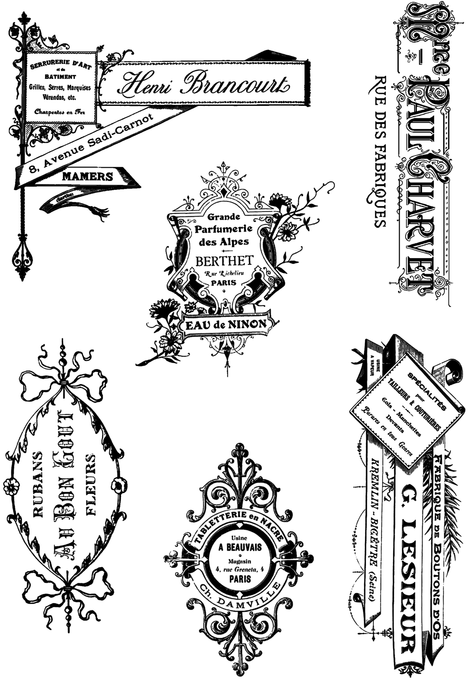 Creative Expressions Taylor Made Journals French Ads 2 6 in x 8 in Clear Stamp Set