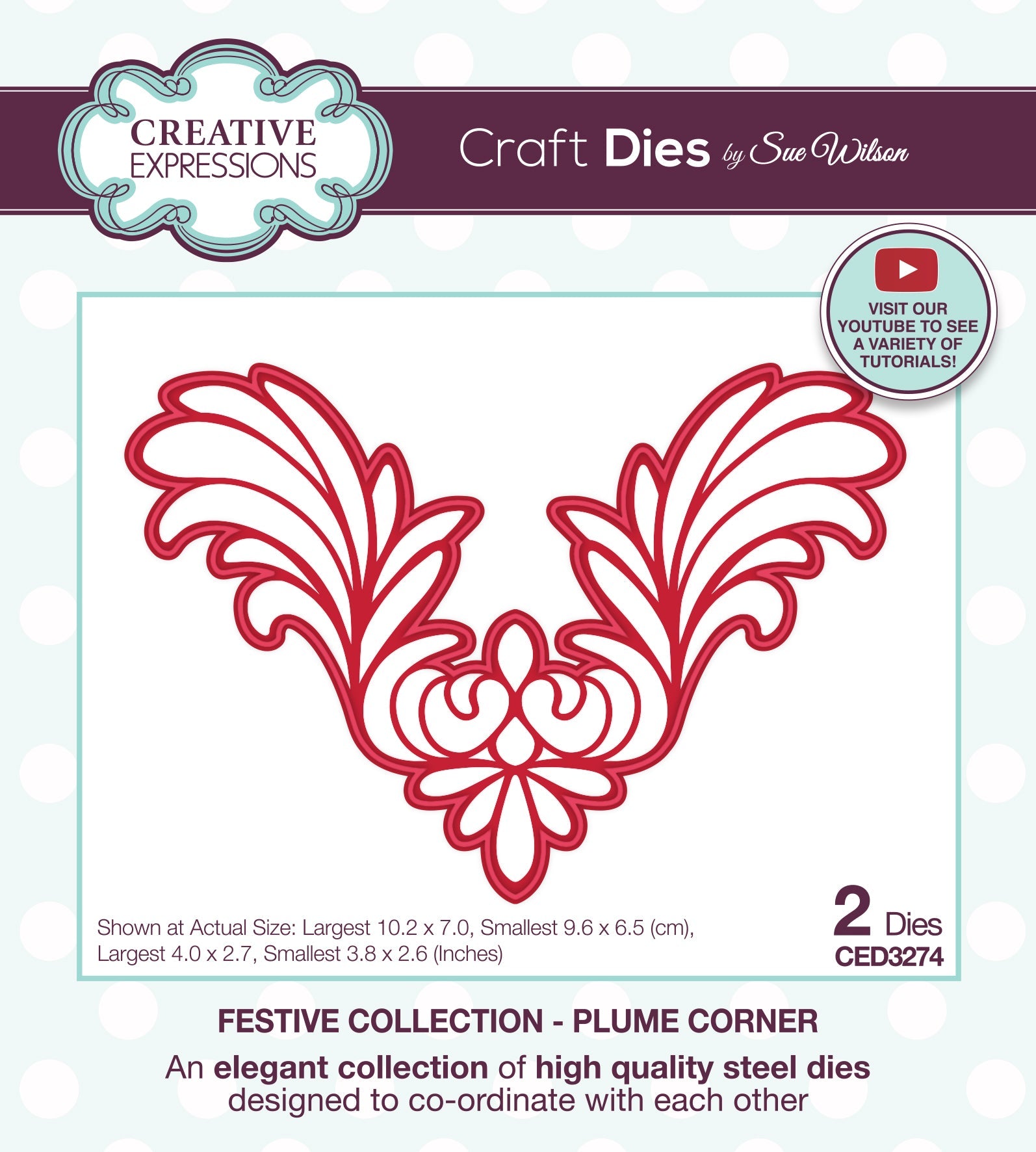 Creative Expressions Sue Wilson Plume Corner Craft Die