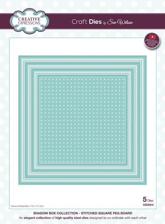 Shadow Box Collection Stitched Square Peg Board Die