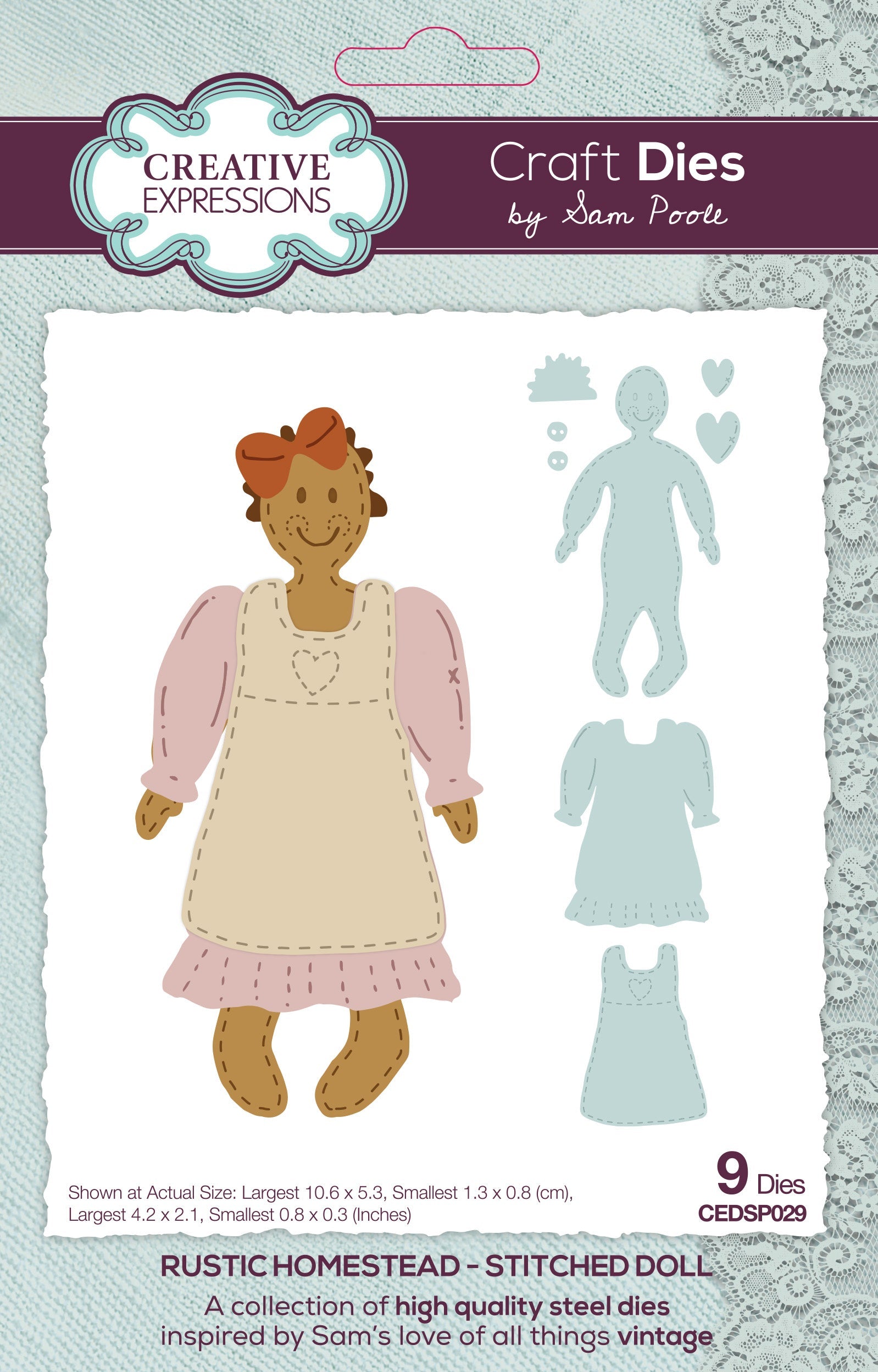Creative Expressions Sam Poole Rustic Homestead Stitched Doll Craft Die