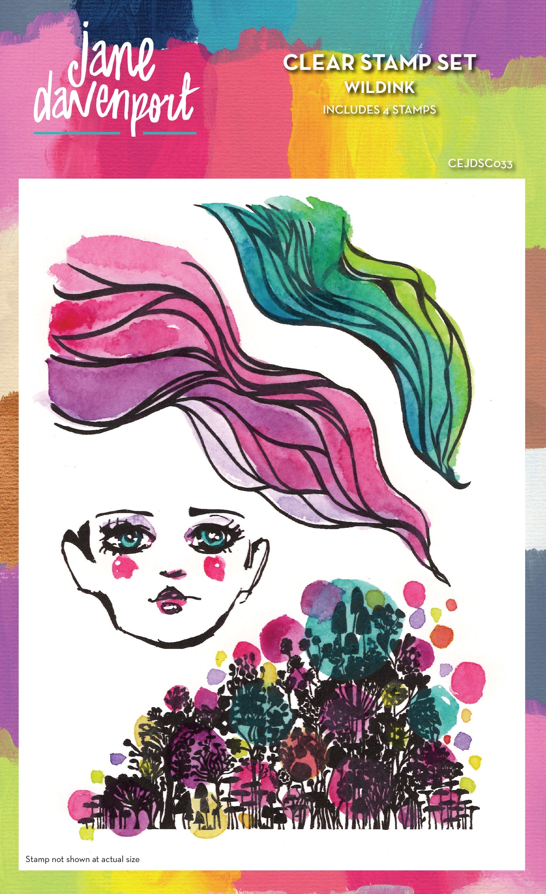 Creative Expressions Jane Davenport WildInk 6 in x 8 in Clear Stamp Set