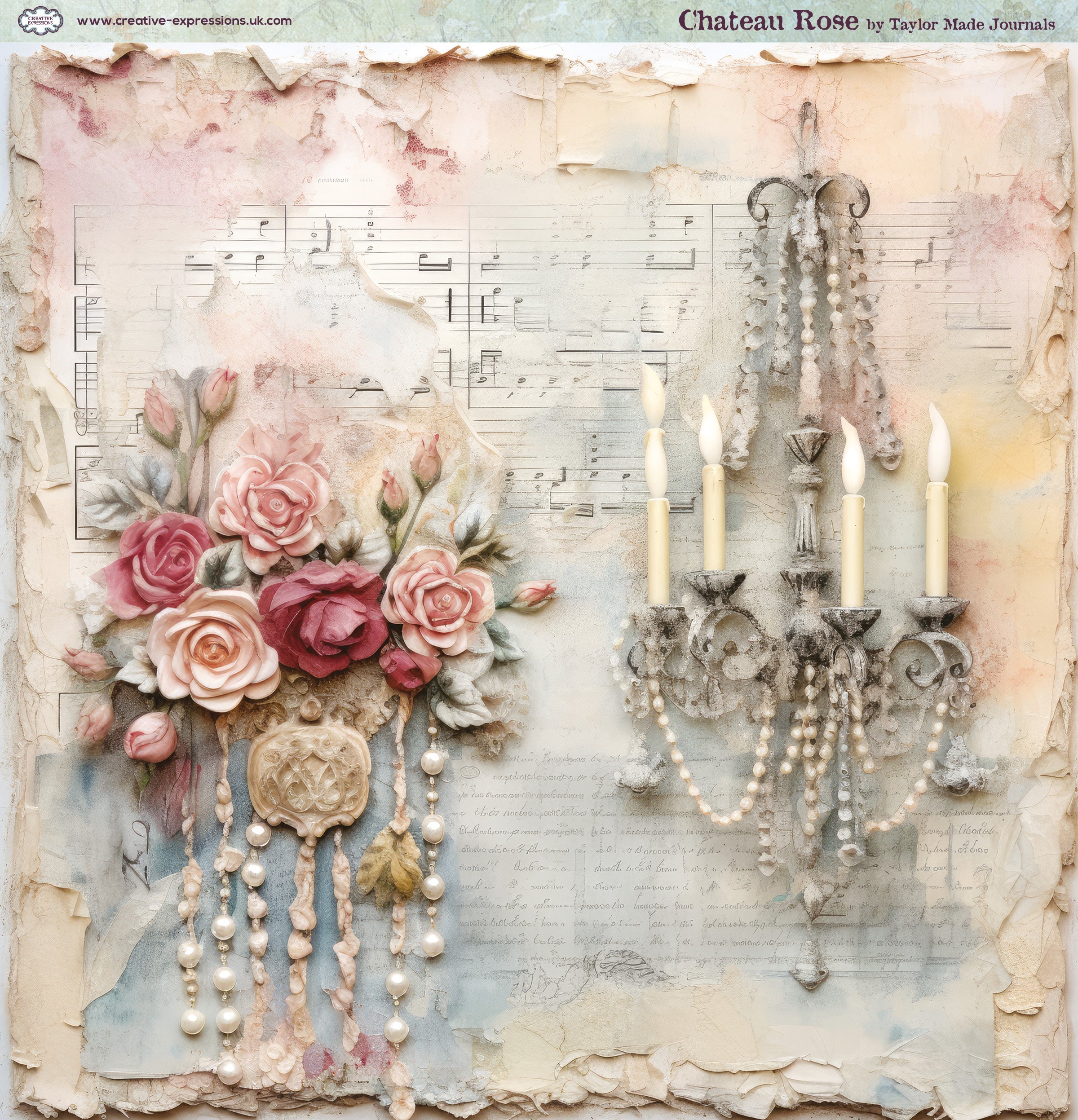 Creative Expressions Taylor Made Journals Chateau Rose 8 in x 8 in Paper Pad