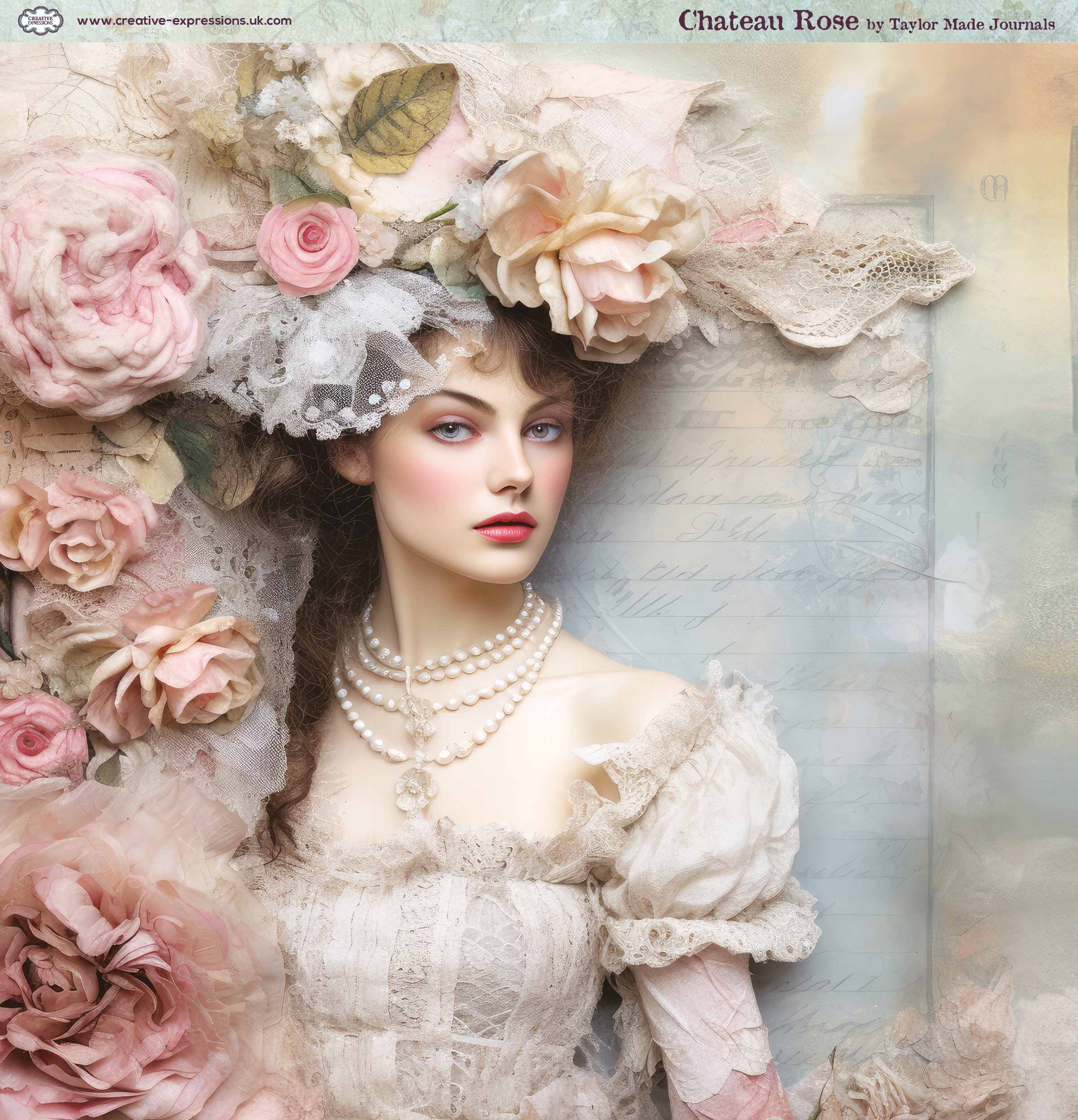 Creative Expressions Taylor Made Journals Chateau Rose 8 in x 8 in Paper Pad