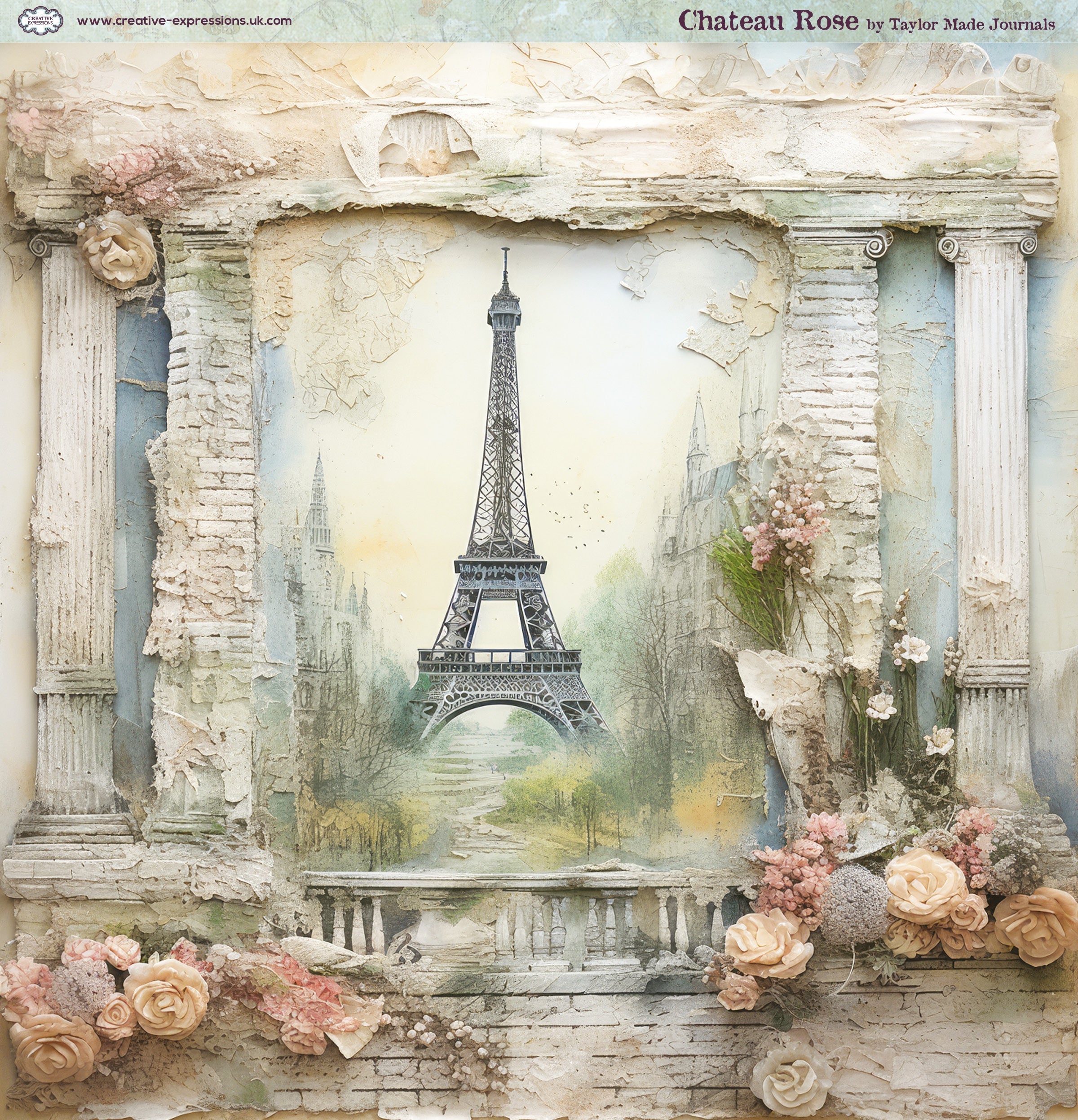 Creative Expressions Taylor Made Journals Chateau Rose 8 in x 8 in Paper Pad