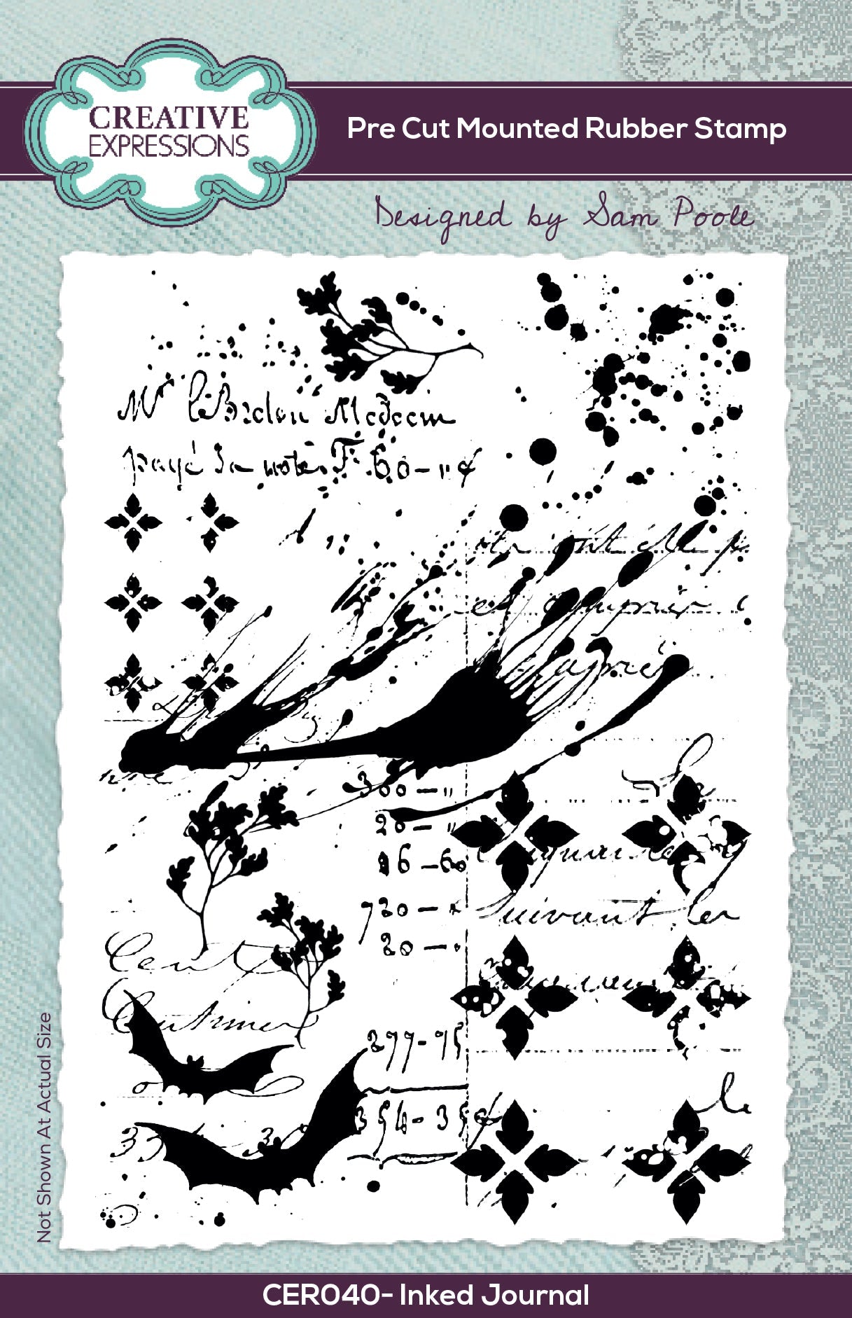 Creative Expressions Sam Poole Inked Journal A6 Pre-Cut Rubber Stamp