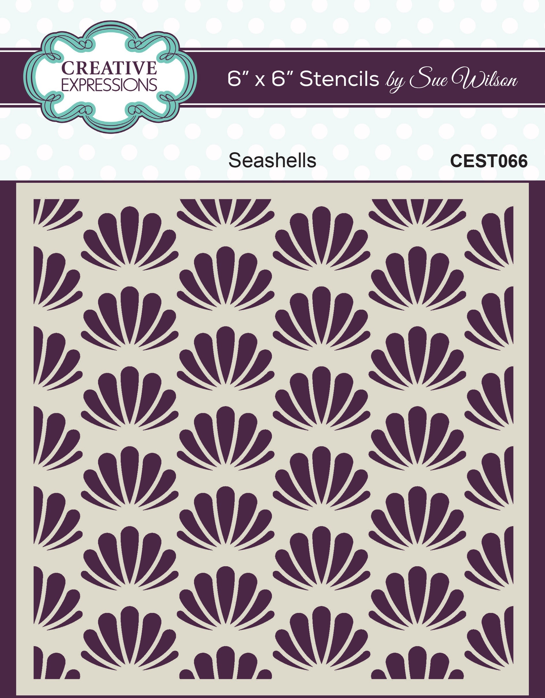 Creative Expressions Sue Wilson Seashells 6 in x 6 in Stencil