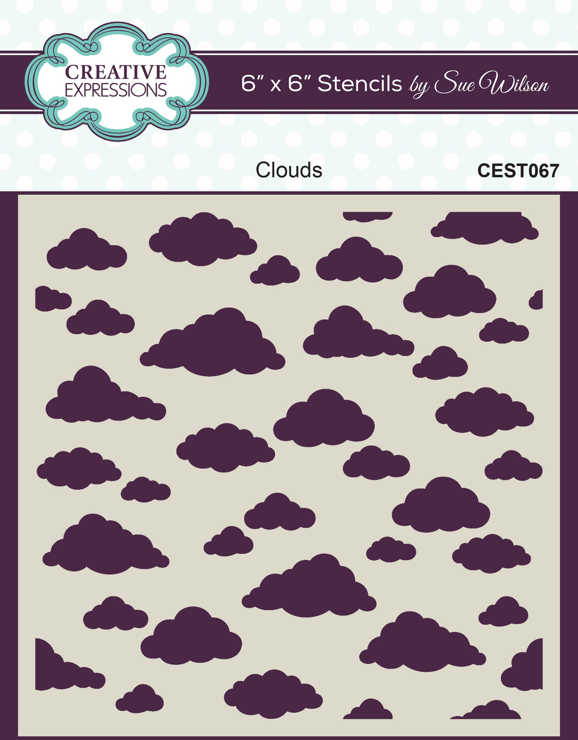 Creative Expressions Sue Wilson Clouds 6 in x 6 in Stencil