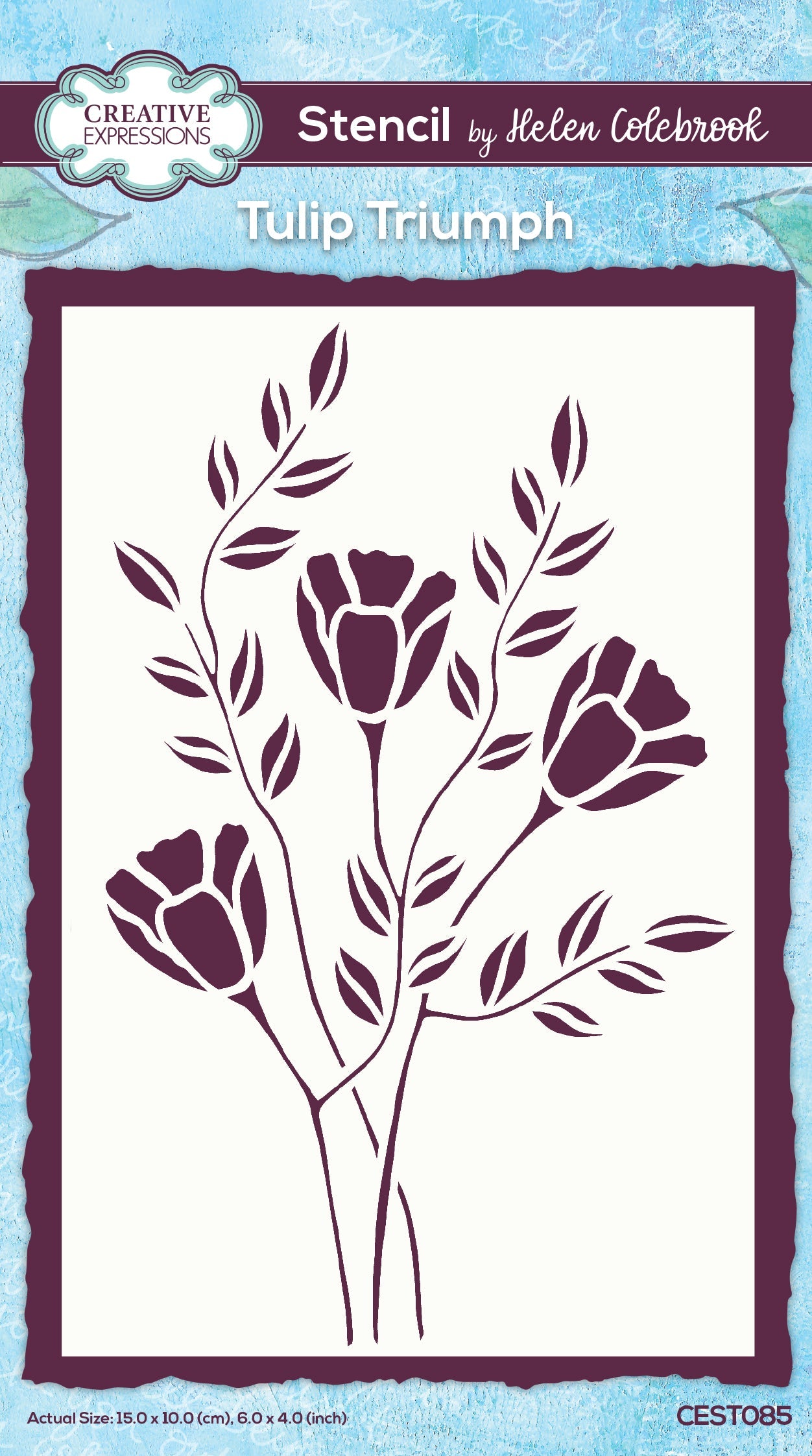 Creative Expressions Helen Colebrook Tulip Triumph 6 in x 4 in Stencil