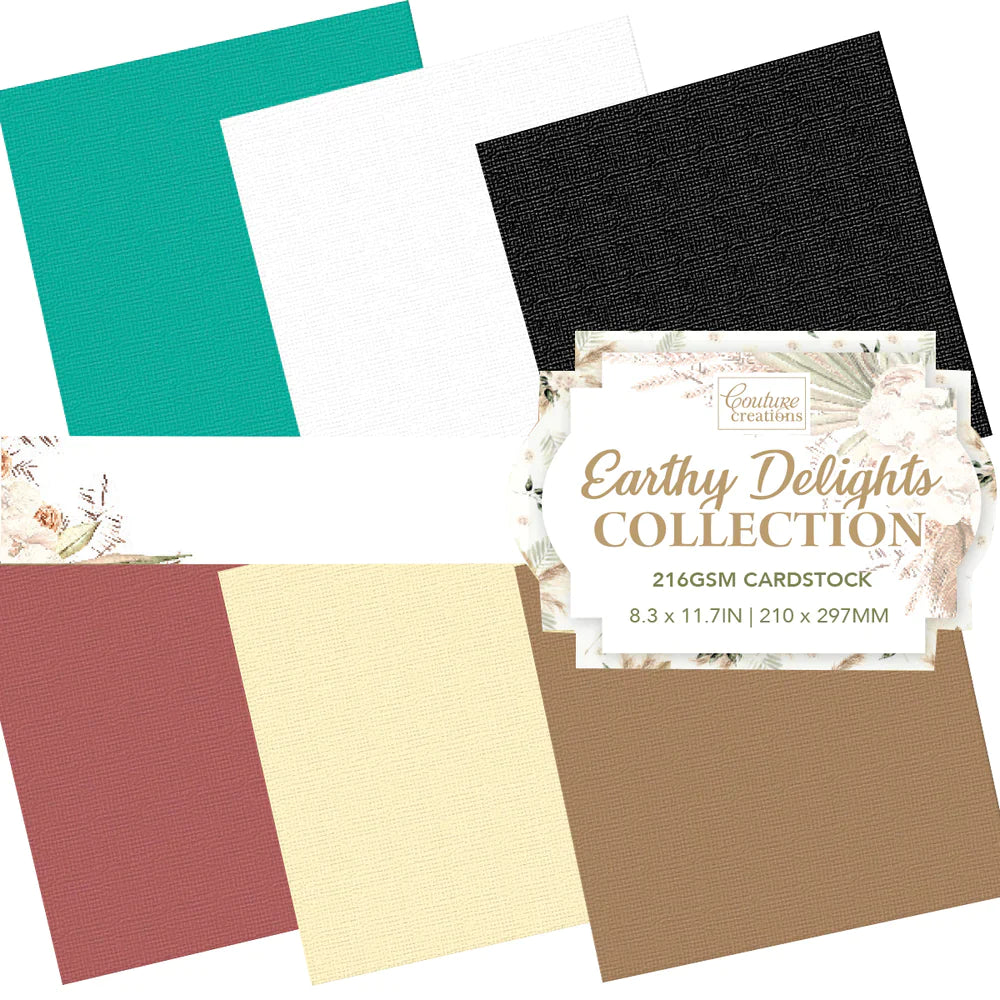 Couture Creations - Earthy Delights Collection A4 Cardstock - (24 Sheets - 4 x 6 Colours)