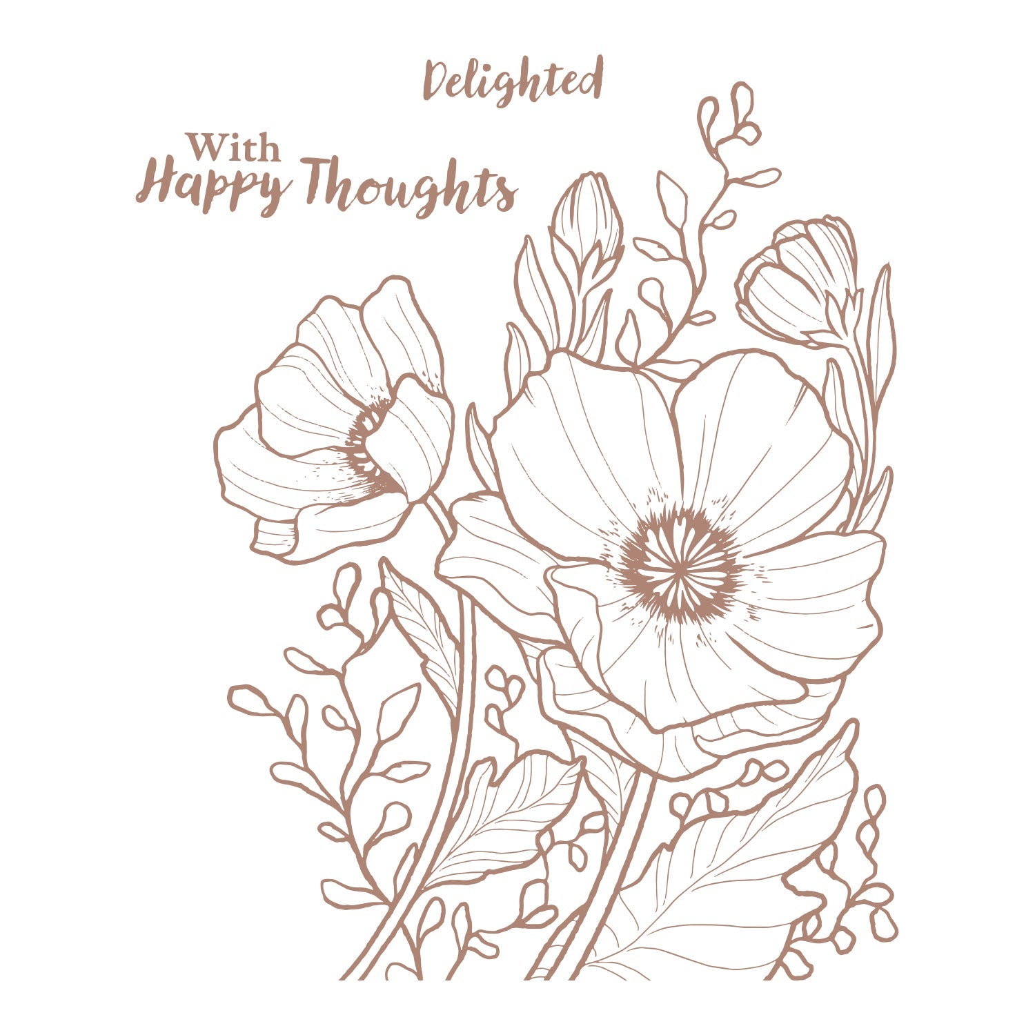 Featured Poppies Acrylic Photopolymer Stamp Set (3pc)