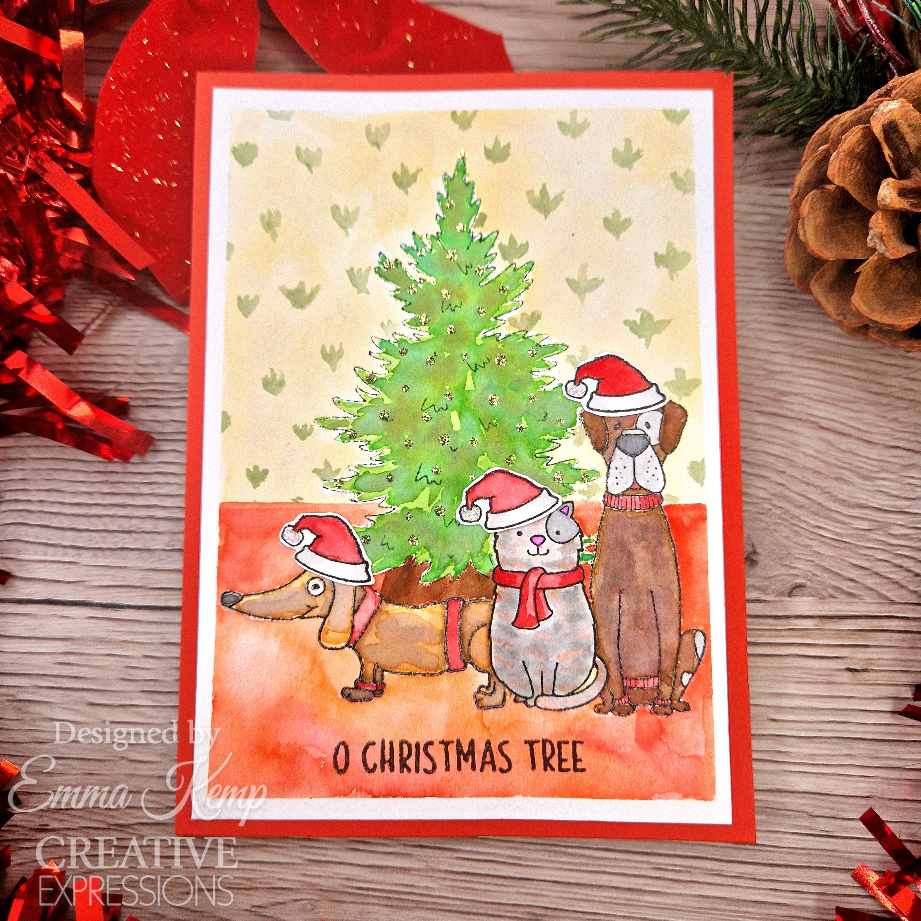 Creative Expressions Jane's Doodles O Christmas Tree 6 in x 8 in Clear Stamp Set