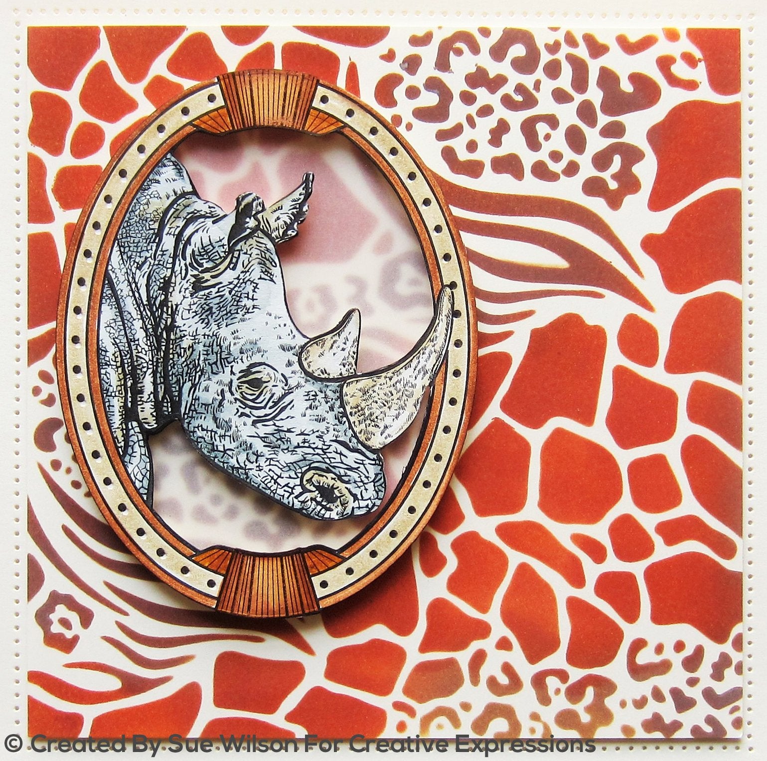 Sue Wilson Animal Prints 7 in x 7 in Stencil