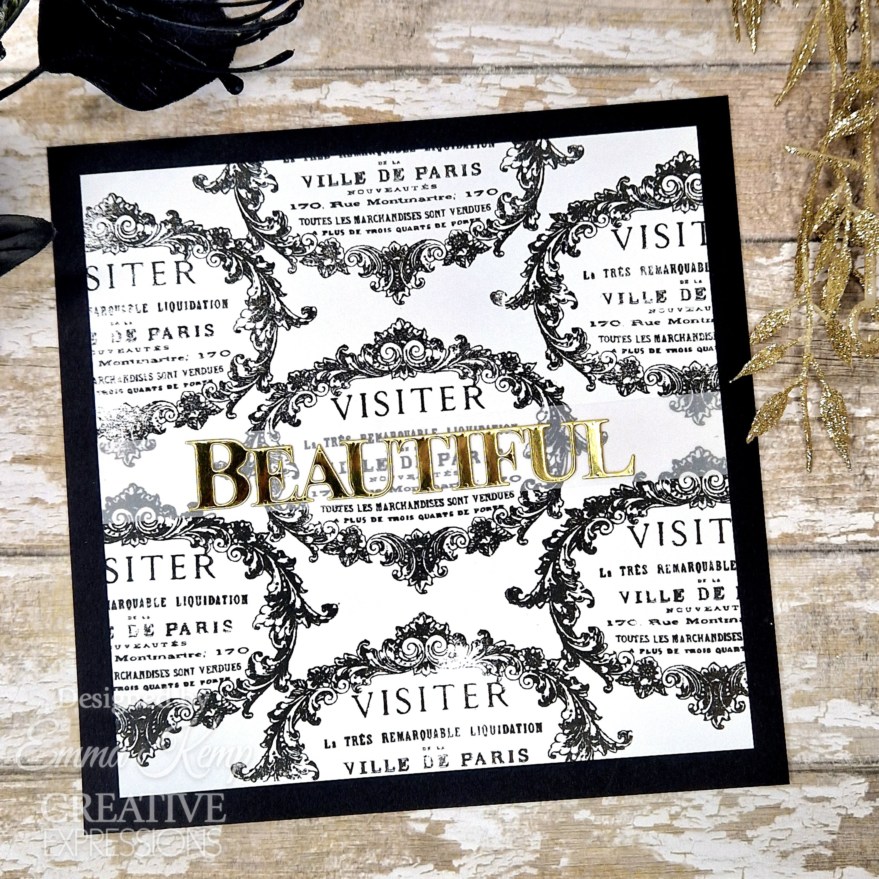 Creative Expressions Taylor Made Journals Victorian 6 in x 8 in Clear Stamp Set