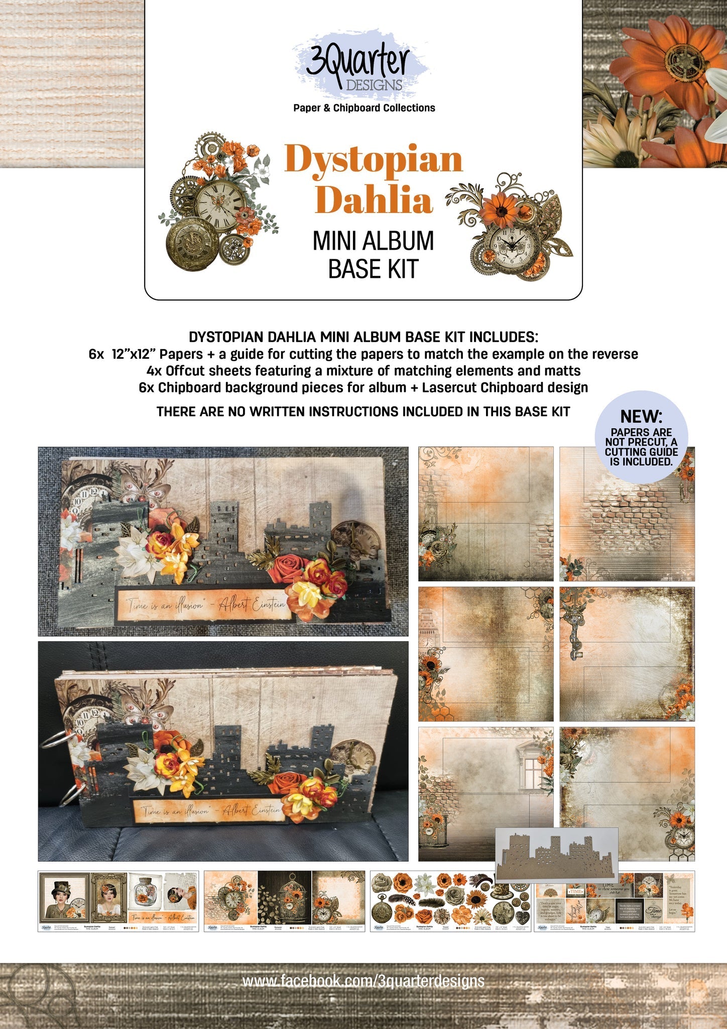 3Quarter Designs Dystopian Dahlia Mini Album Base Kit