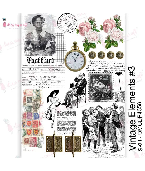 Dress My Craft Transfer Me - Vintage Elements #3