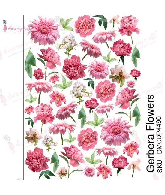 Dress My Craft Transfer Me - Gerbera Flowers