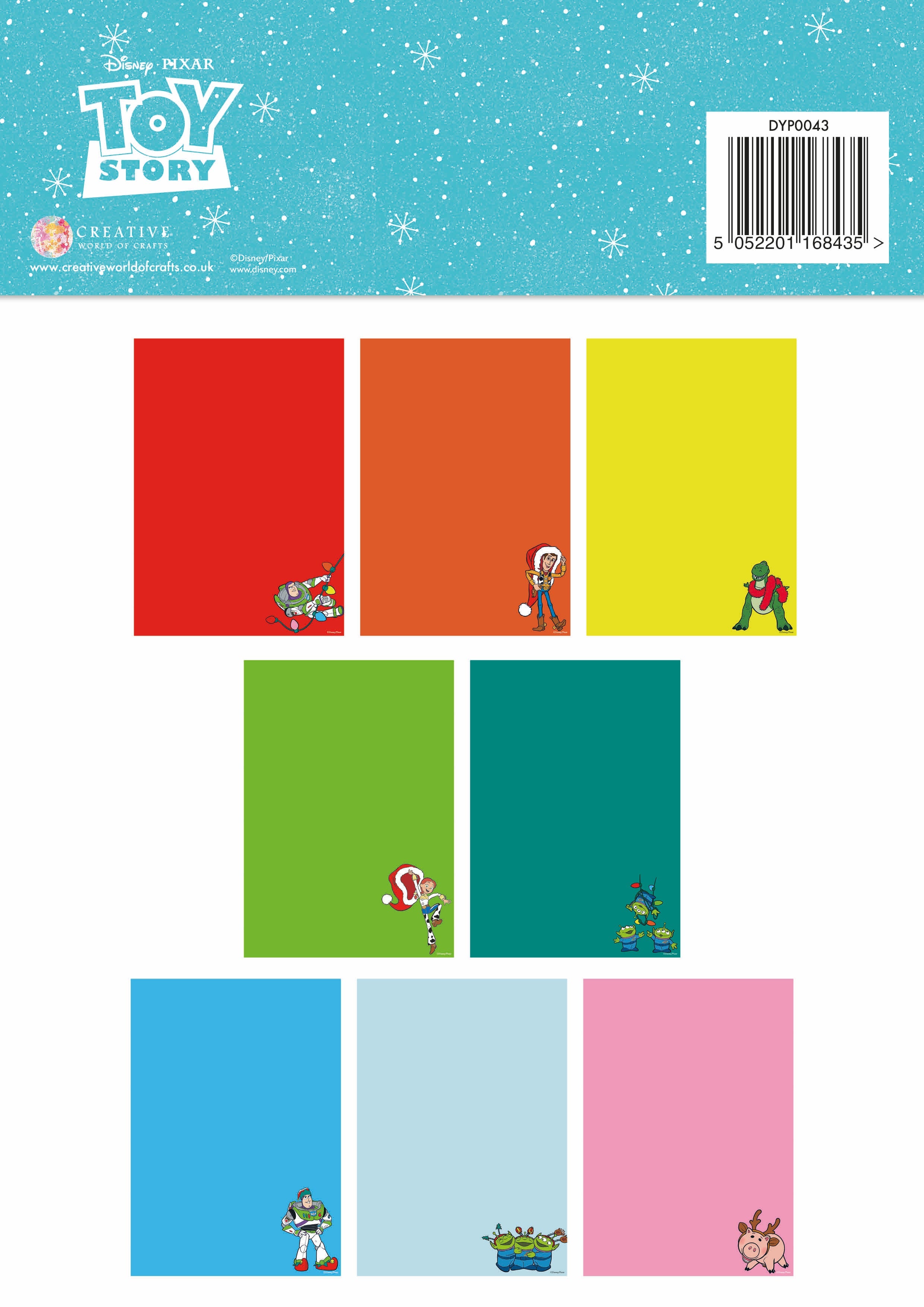 Toy Story - Christmas Coloured Card A4 Pack