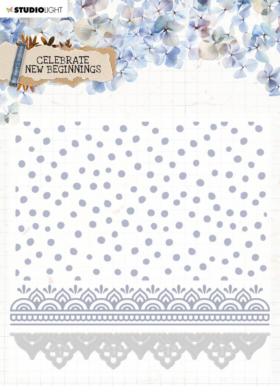 Embossing Folder & Cutting Die Celebrate New Beginnings 150x150mm nr.10