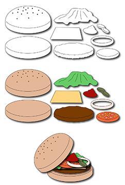 Frantic Stamper Precision Die - Build-a-Burger (set of 9 dies)