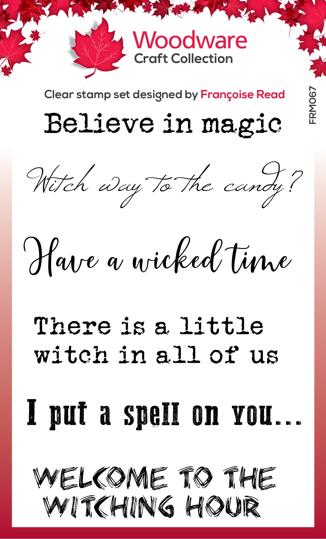 Woodware Clear Singles Spell Time 3 in x 4 in Stamp Set