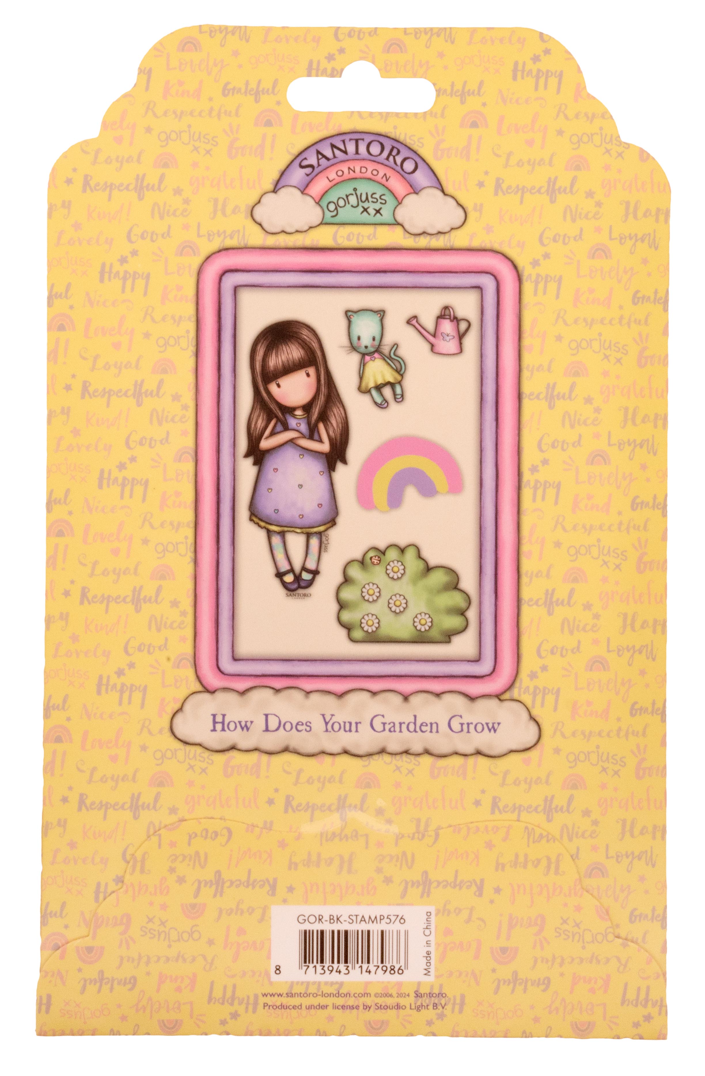 SAN Cling Stamp Gorjuss - Be Kind How Does Your Garden Grow 120x170x5mm 7 PC nr.576