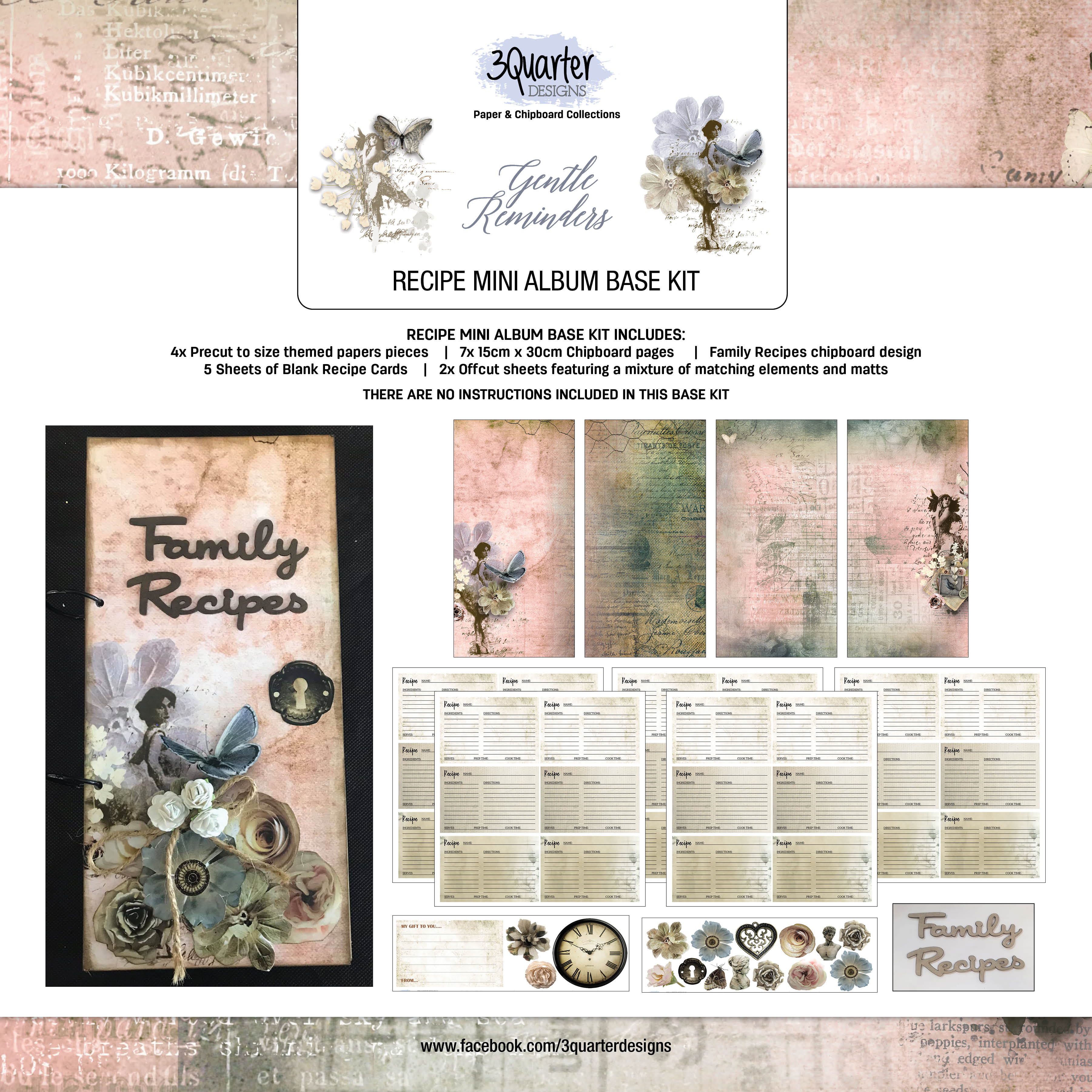 3Quarter Designs Gentle Reminders Mini Album Base Kit