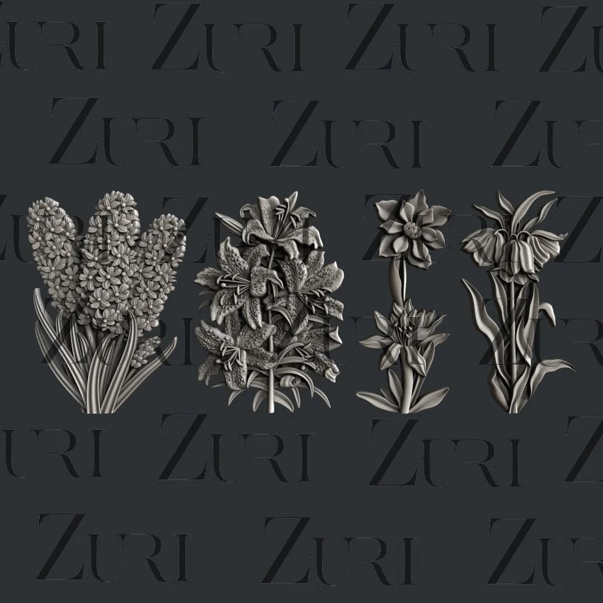 Zuri Designs Flower Blooms Set 2