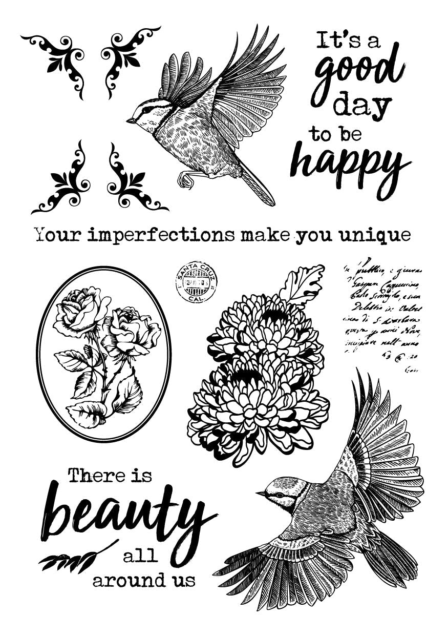 JMA Rub On Sticker Quotes & Vintage Elements Inner Peace 148x210x2mm 6 SH nr.03