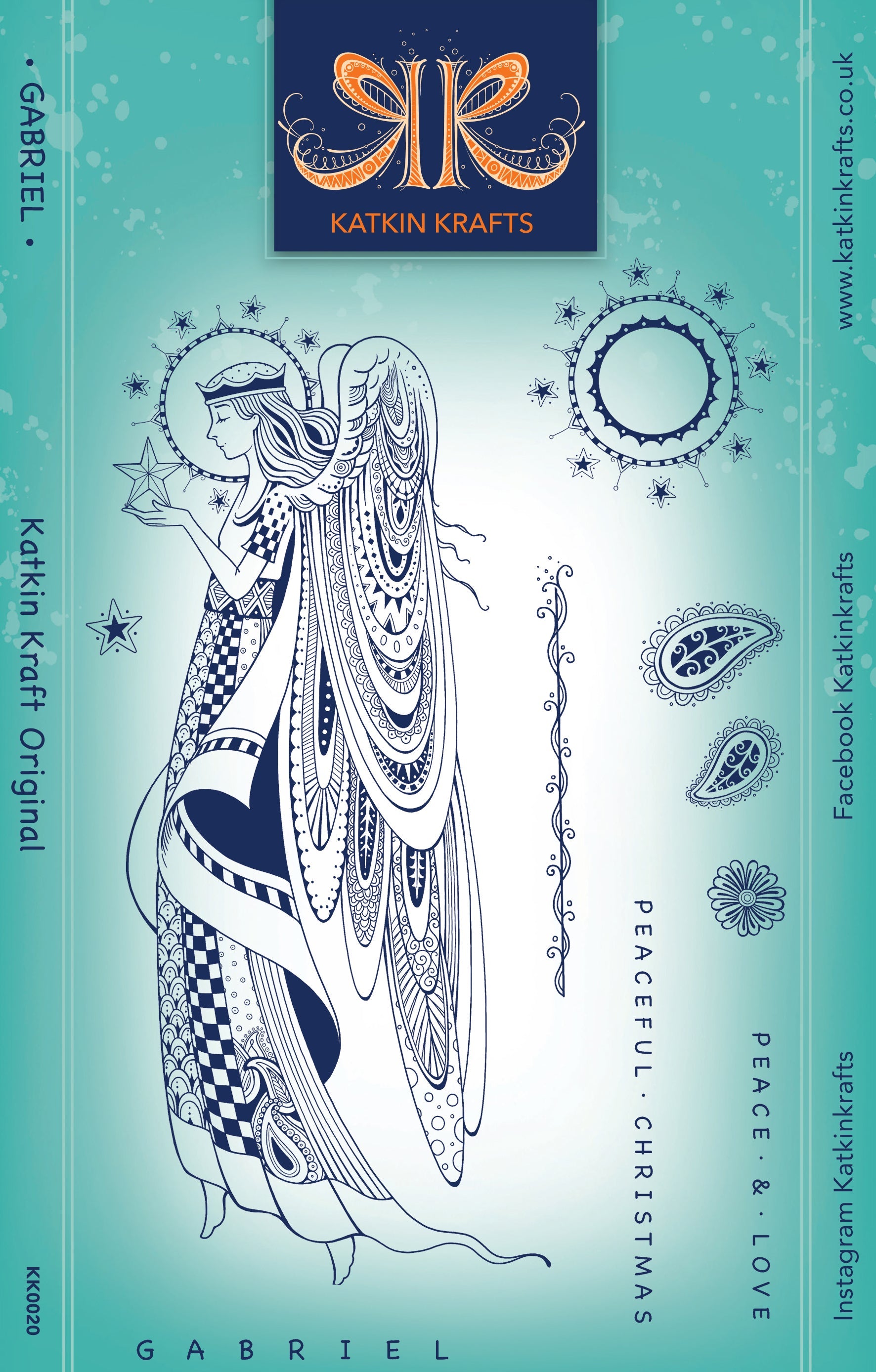 Katkin Krafts Gabriel 6 in x 8 in Clear Stamp Set