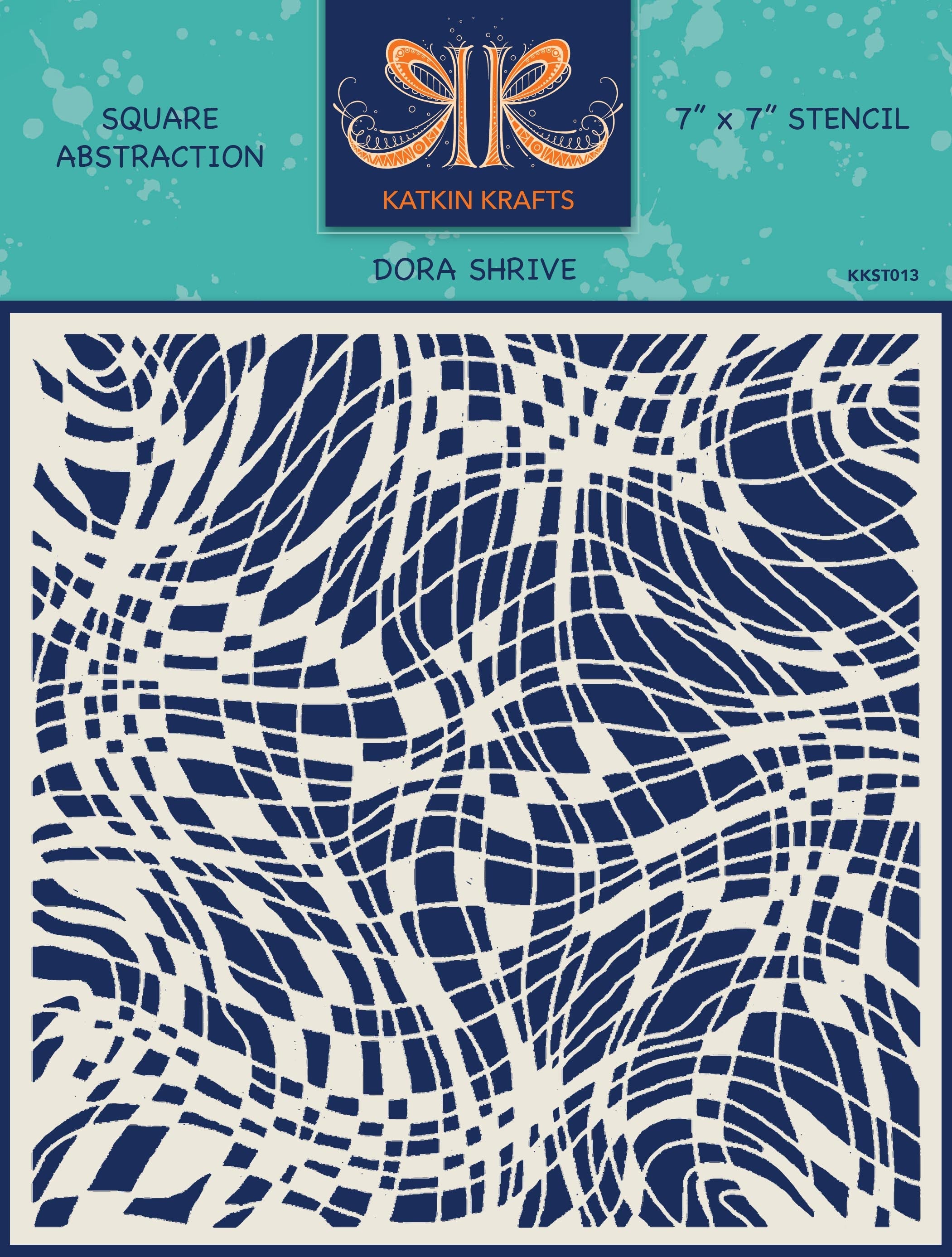 Katkin Krafts Square Abstraction 7 in x 7 in Stencil