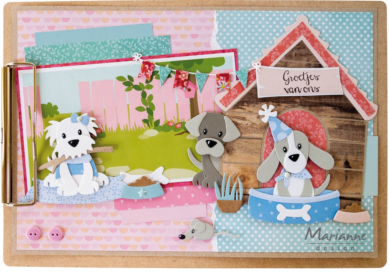 Eline's Dog-Cat Background A4 Cutting Sheet