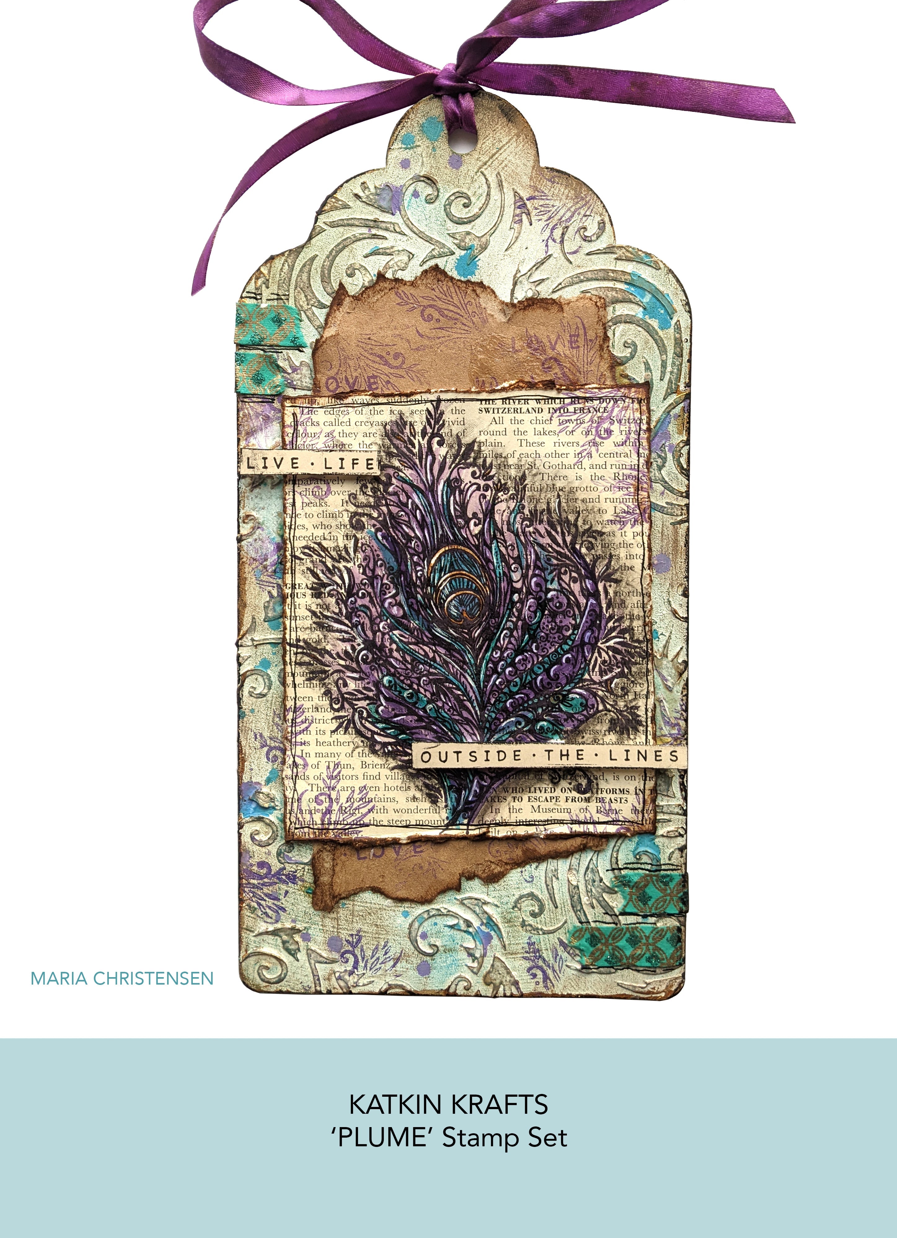 Katkin Krafts Plume 6 in x 8 in Clear Stamp Set