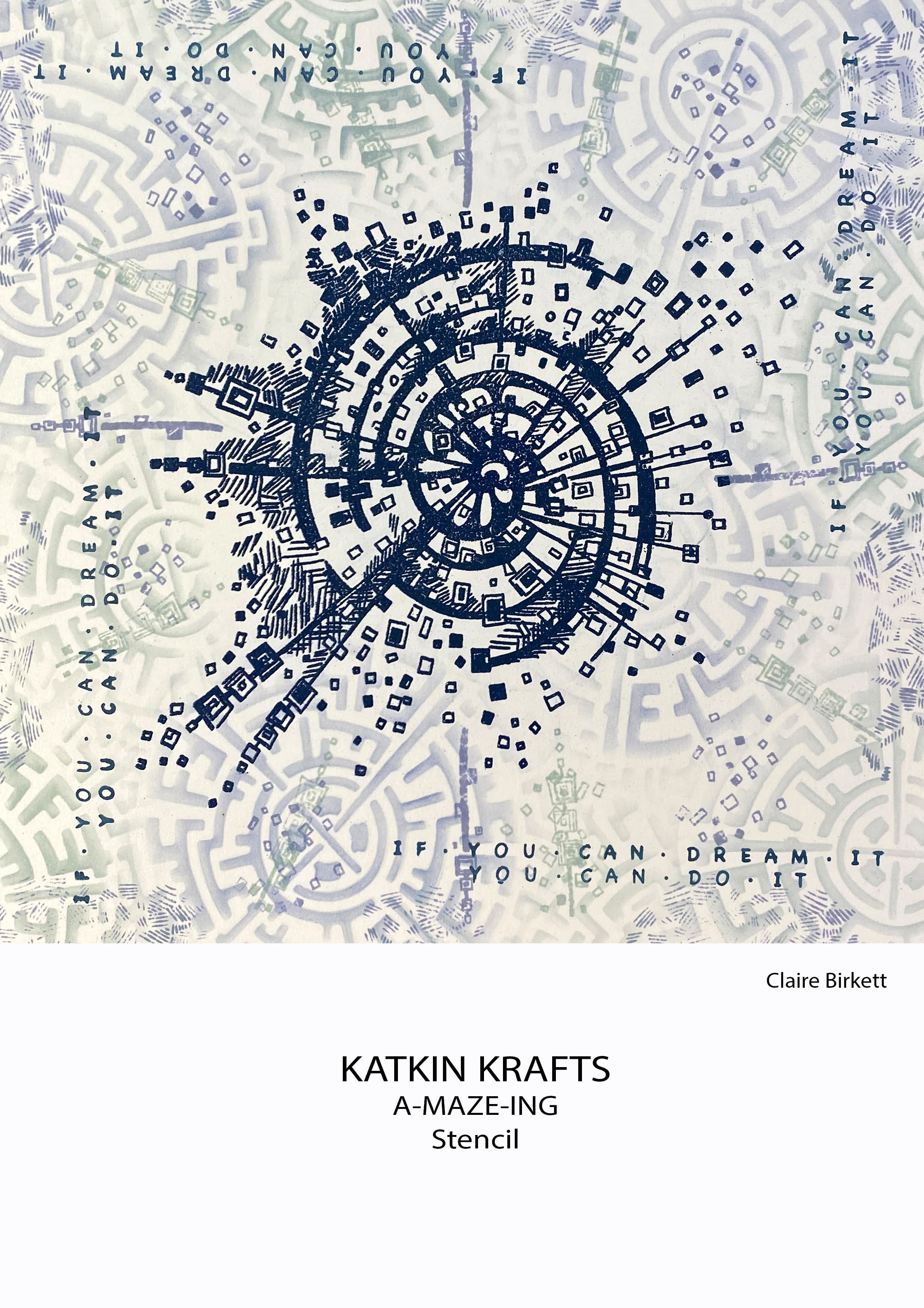 Katkin Krafts A-maze-ing 7 in x 7 in Stencil