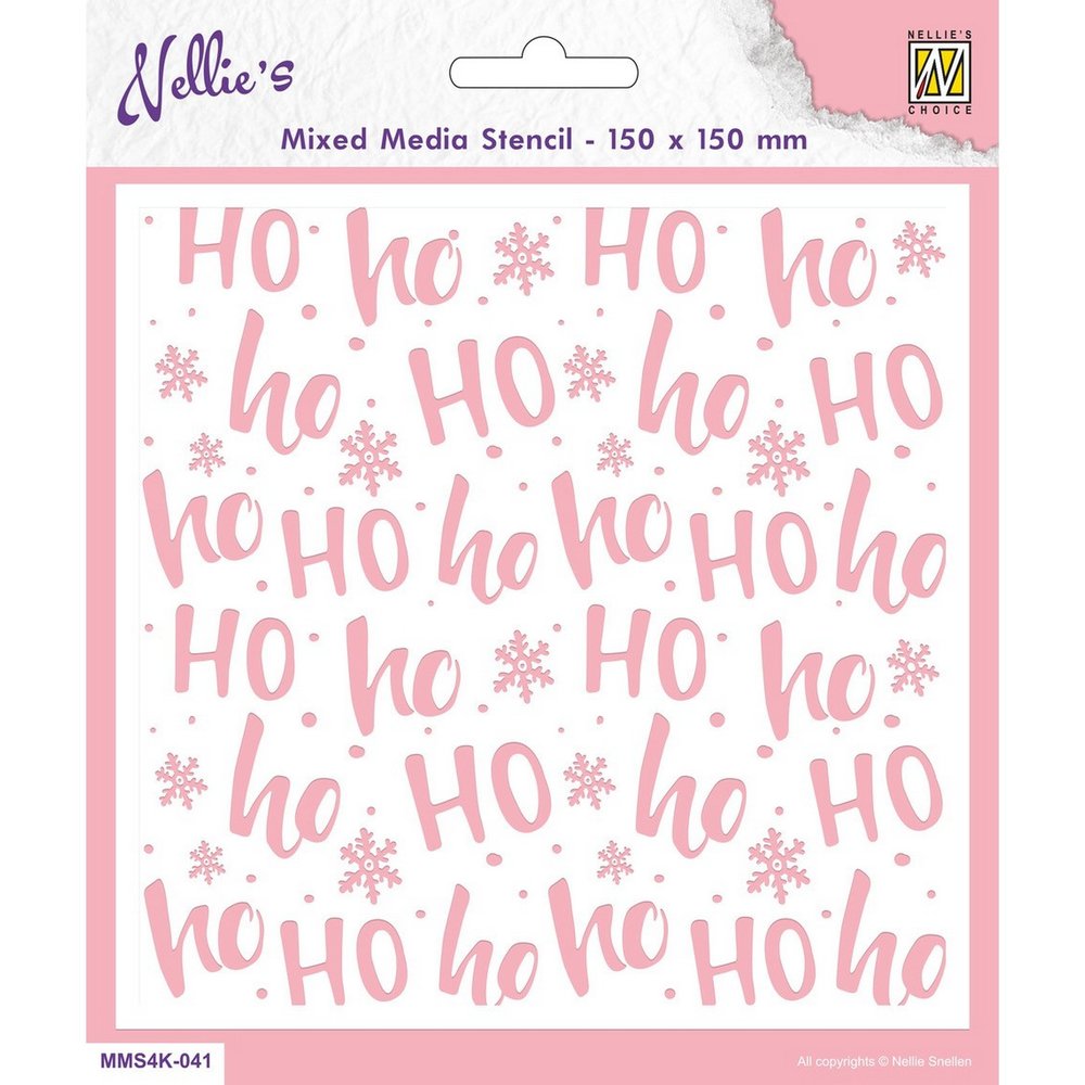 Mixed Media Stencil Square - Ho Ho