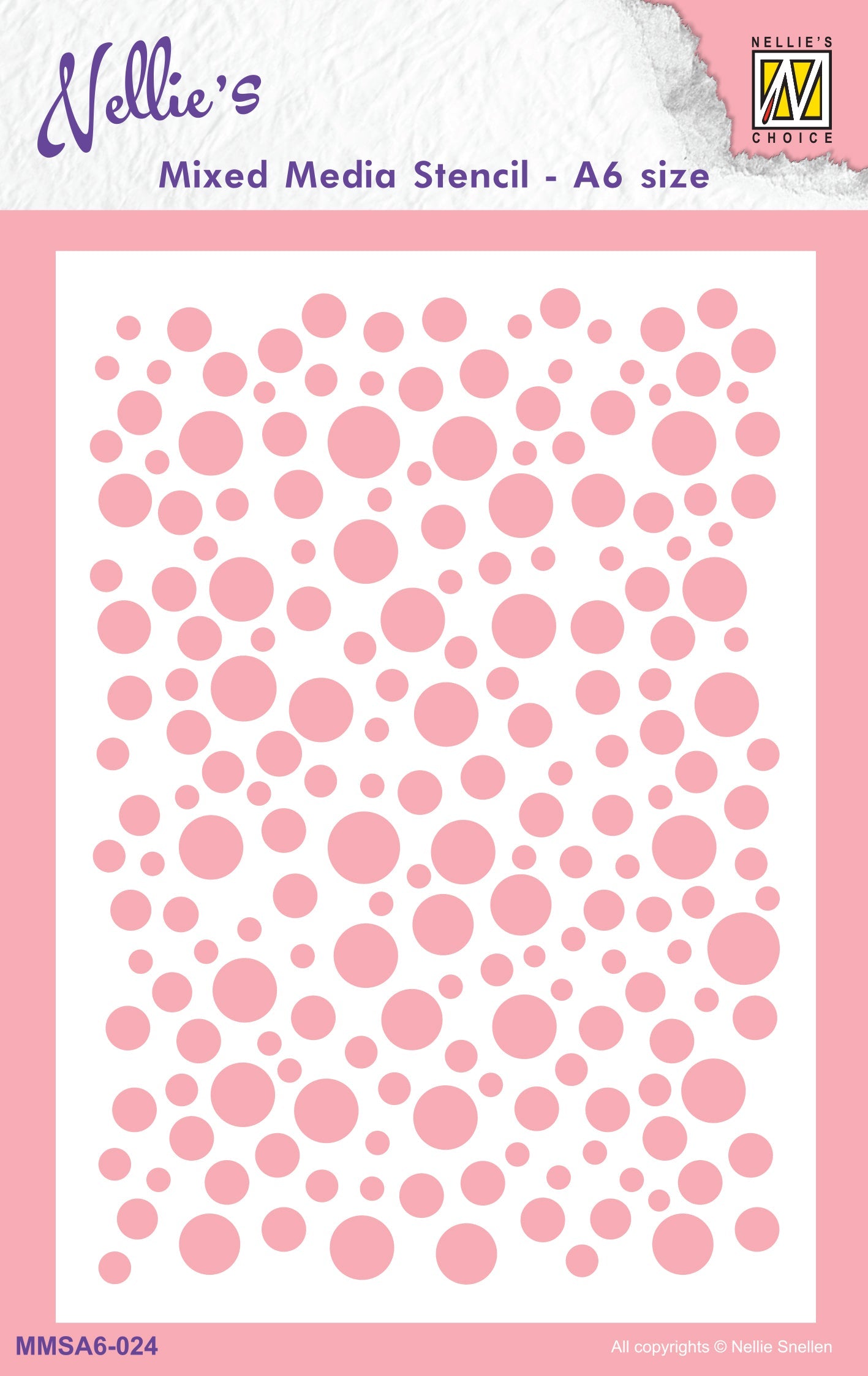 Nellie's Choice Mixed Media Stencil A6 Size - Bubbles-2