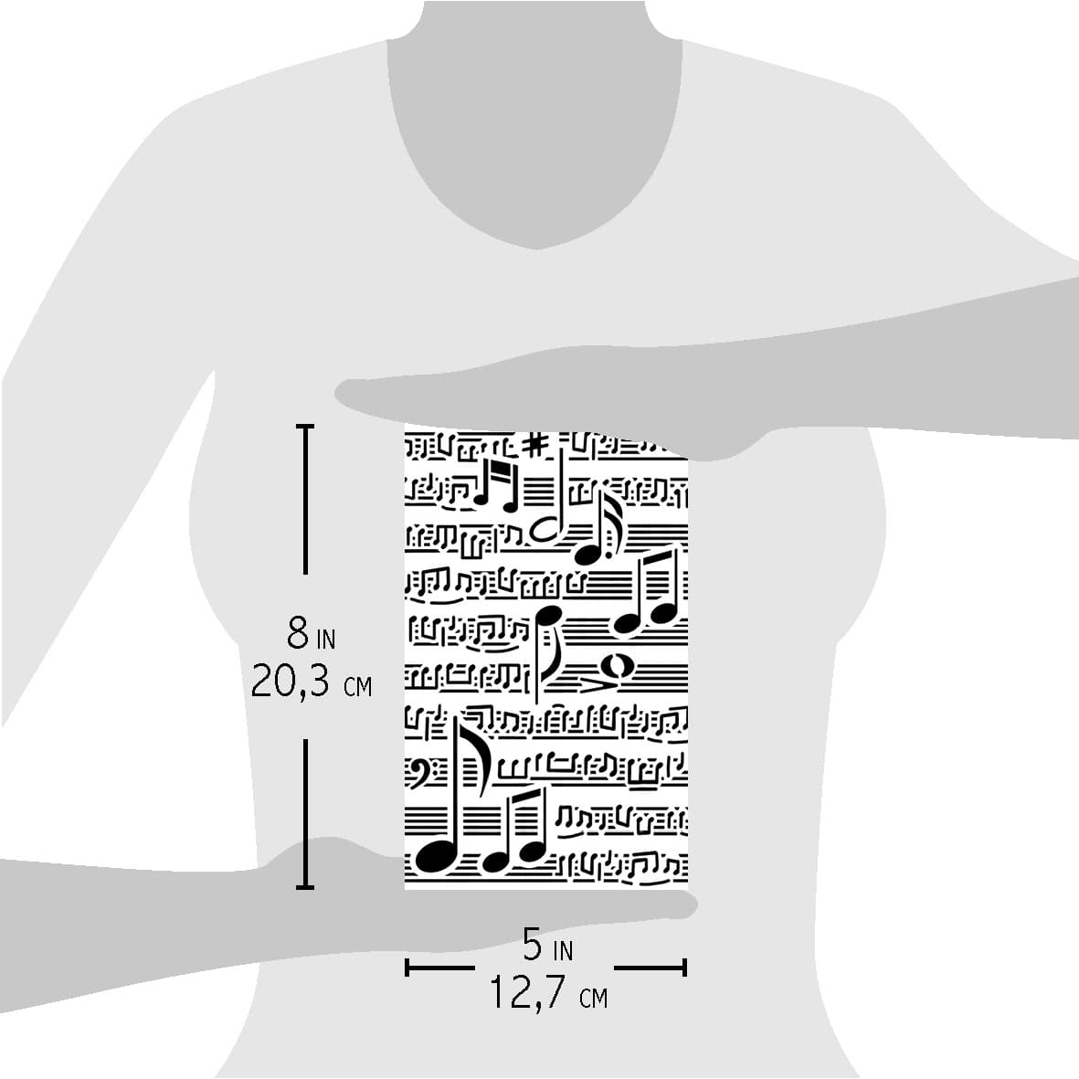 Ciao Bella Texture Stencil 5x8 Musical Score