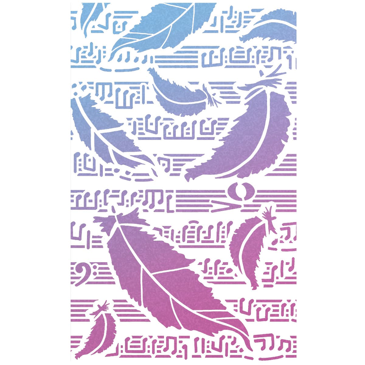 Ciao Bella Texture Stencil 5x8 Swan Feathers