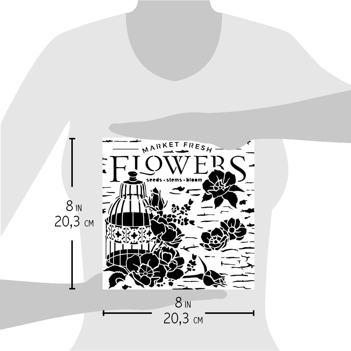 Ciao Bella Texture Stencil 8x8 Market Fresh Flowers