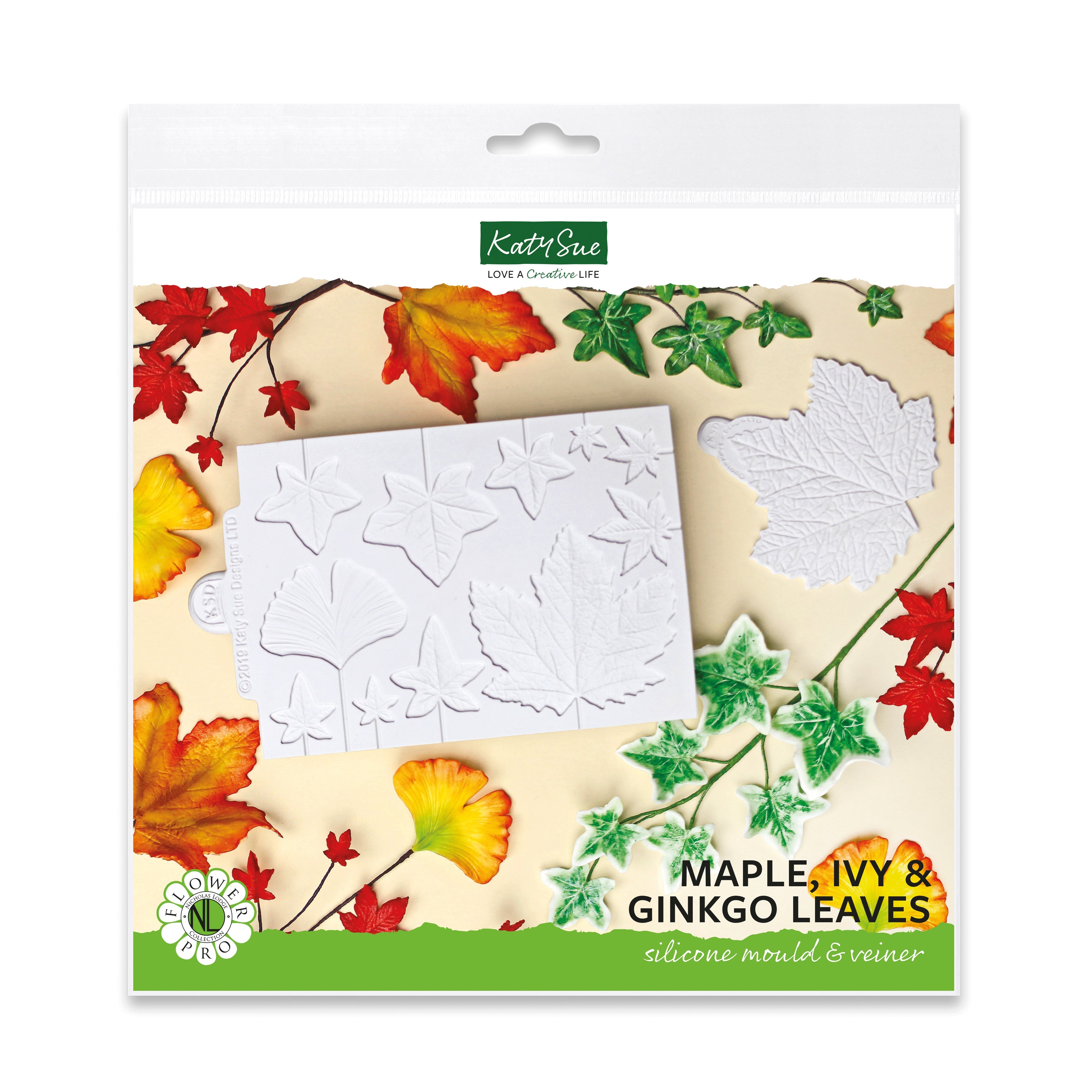 Flower Pro Maple, Ivy and Ginkgo Leaves Silicone Mould and Veiner
