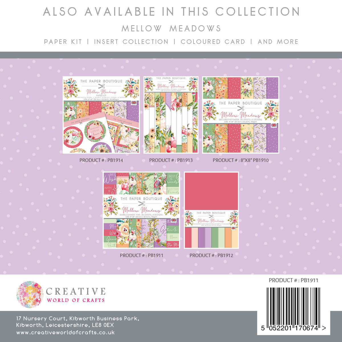 The Paper Boutique Mellow Meadows 8x8 Embellishments Pad