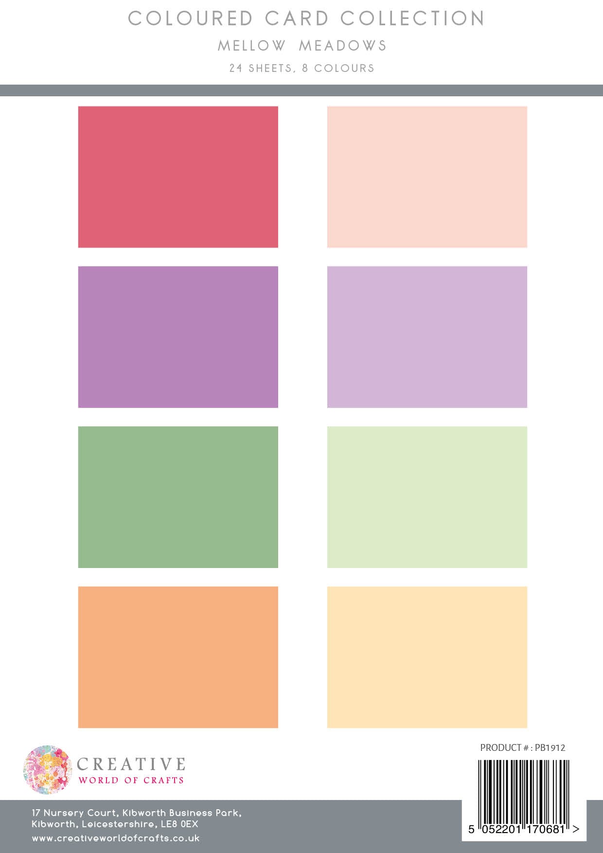 The Paper Boutique Mellow Meadows Colour Card Collection