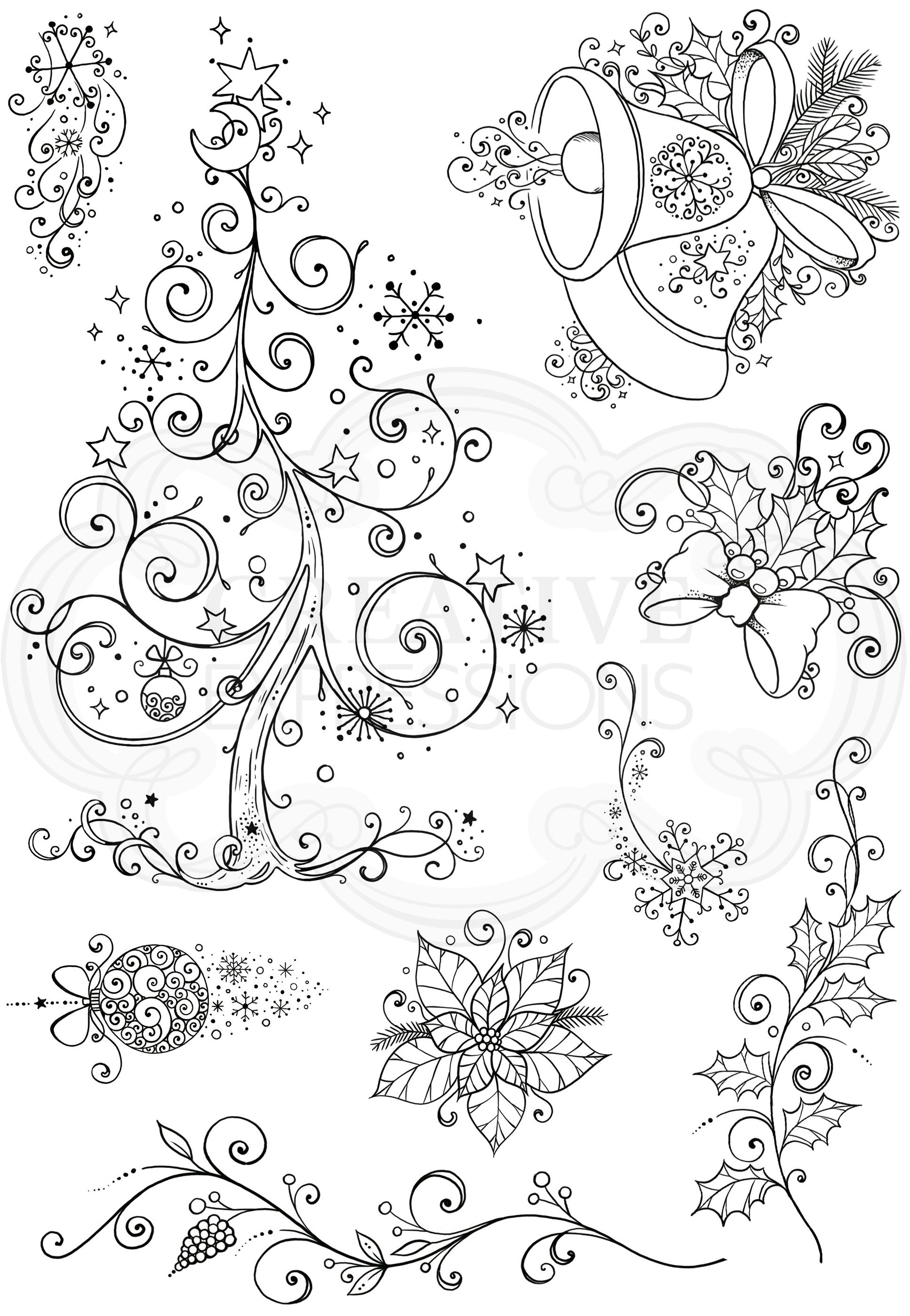 Winter Garden A5 Clear Stamp Set