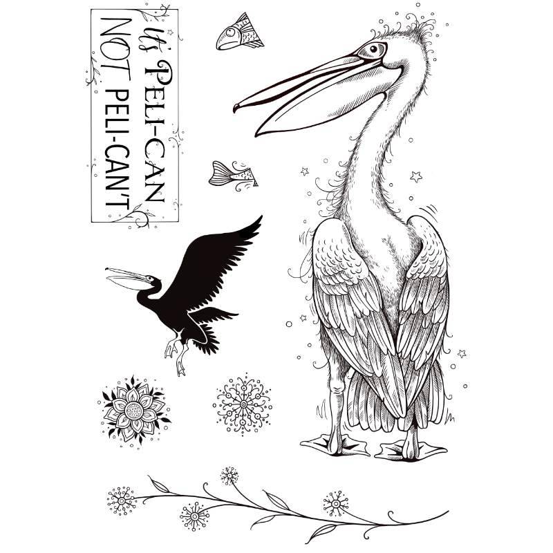 Pink Ink Designs Pelican 6 in x 8 in Clear Stamp Set