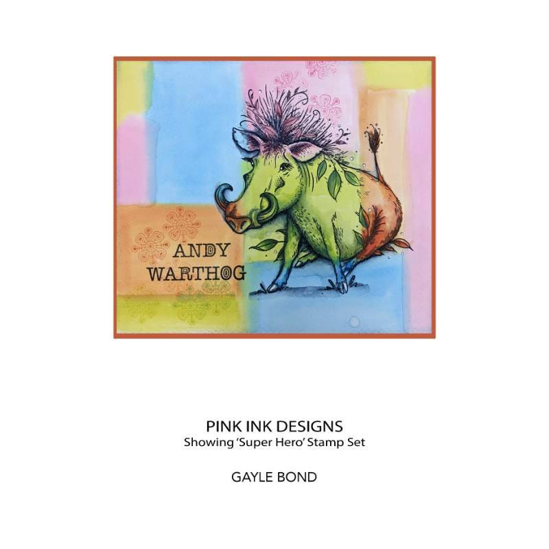 Pink Ink Designs Andy Warthog 6 in x 8 in Clear Stamp Set