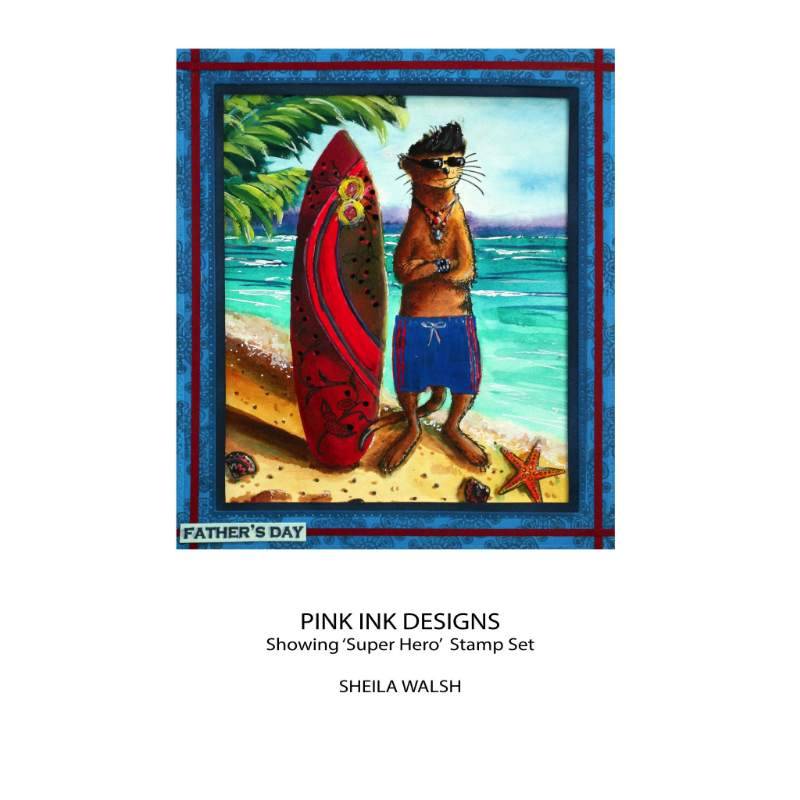 Pink Ink Designs Super Hero 6 in x 8 in Clear Stamp Set