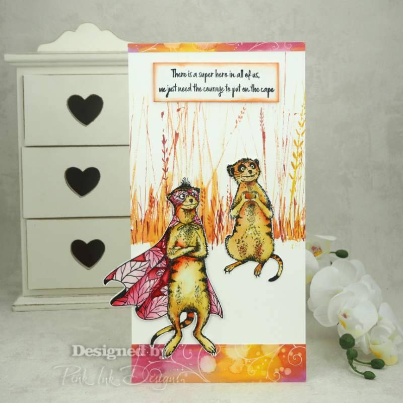 Pink Ink Designs Super Hero 6 in x 8 in Clear Stamp Set