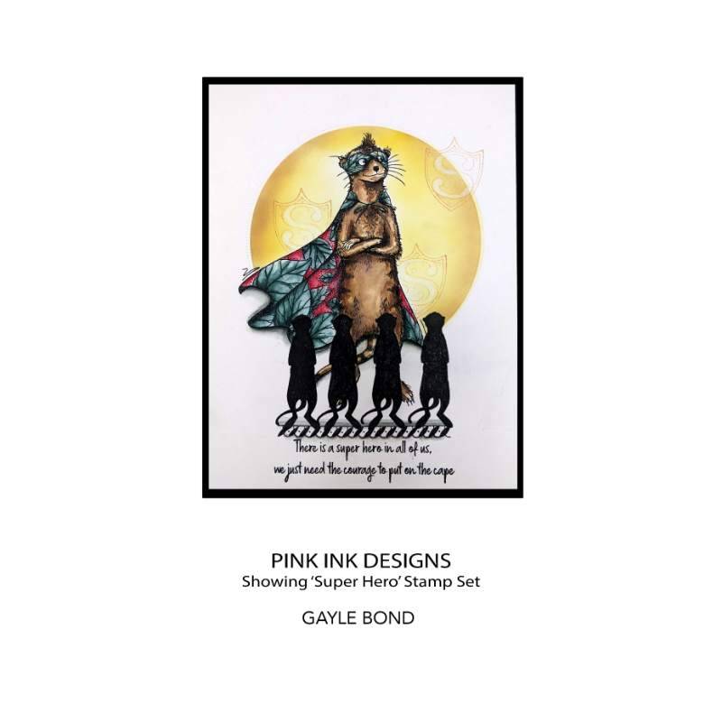 Pink Ink Designs Super Hero 6 in x 8 in Clear Stamp Set