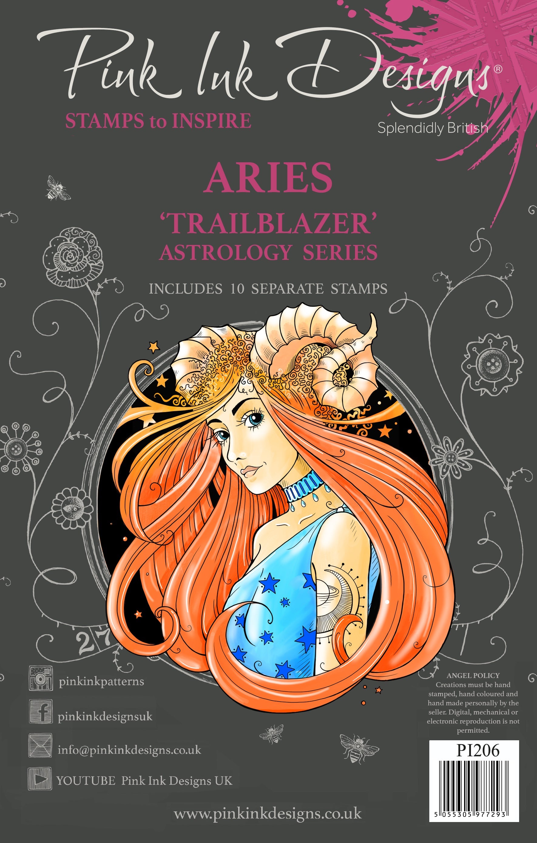 Pink Ink Designs Aries Trailblazer 6 in x 8 in Clear Stamp Set